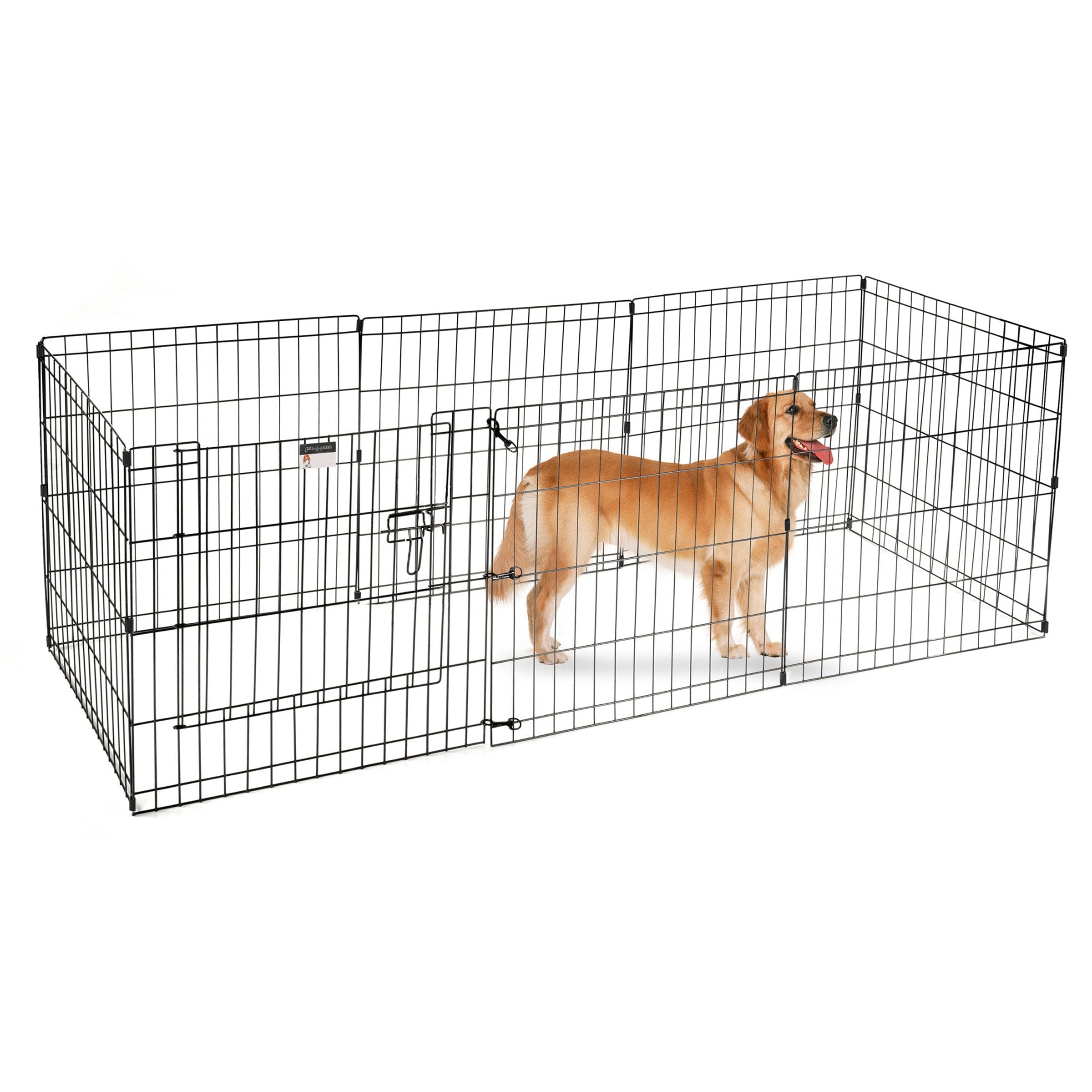 Puppy Playpen - Foldable Metal Exercise Enclosure With Eight 24-Inch Panels - Indoor/Outdoor Fence For Dogs, Cats, Or Small Animals By Petmaker