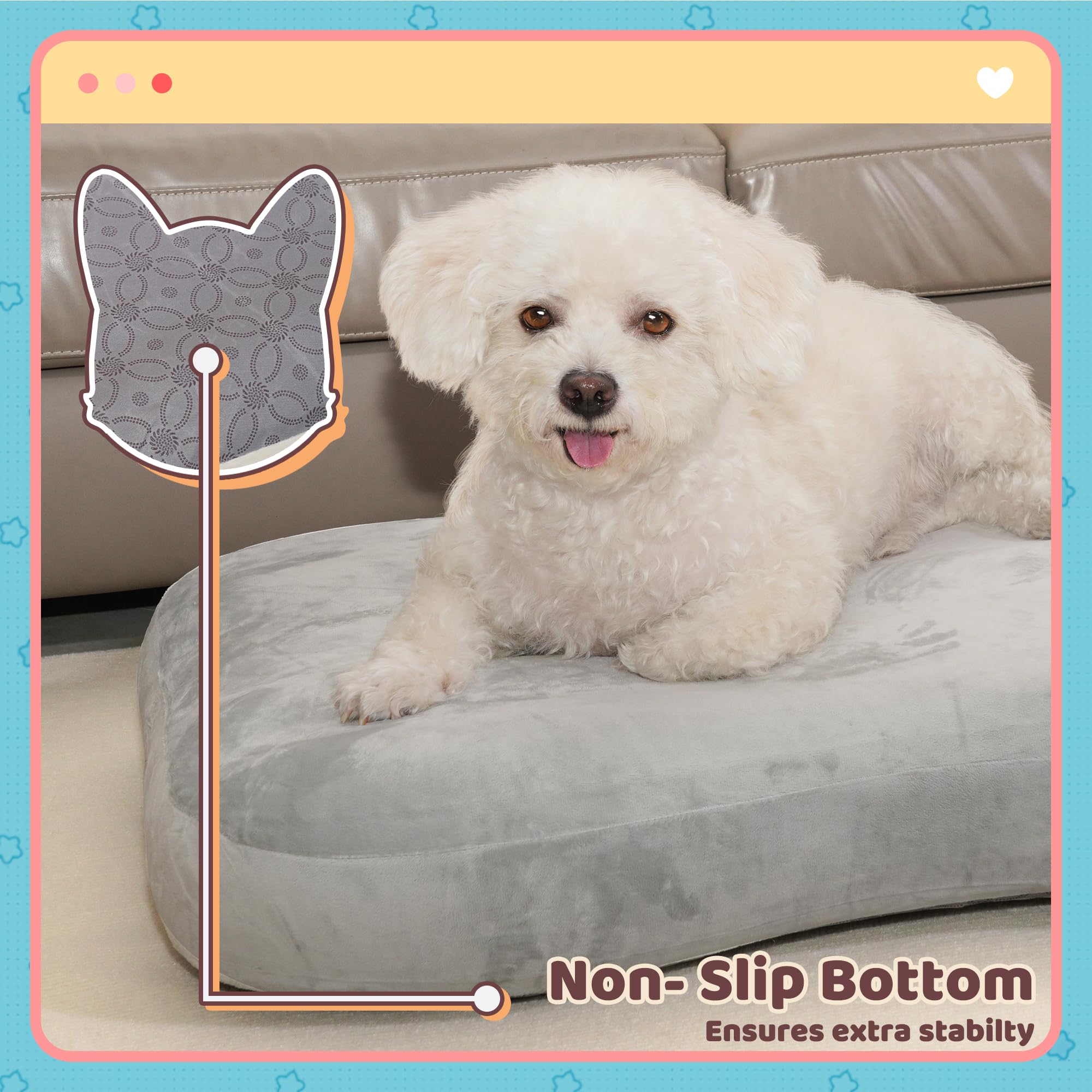 Inflatefly Dog Bed Washable Pet Bed With Waterproof Air Mattress (Crystal Silky, L-41.3X29.5X4.7In)