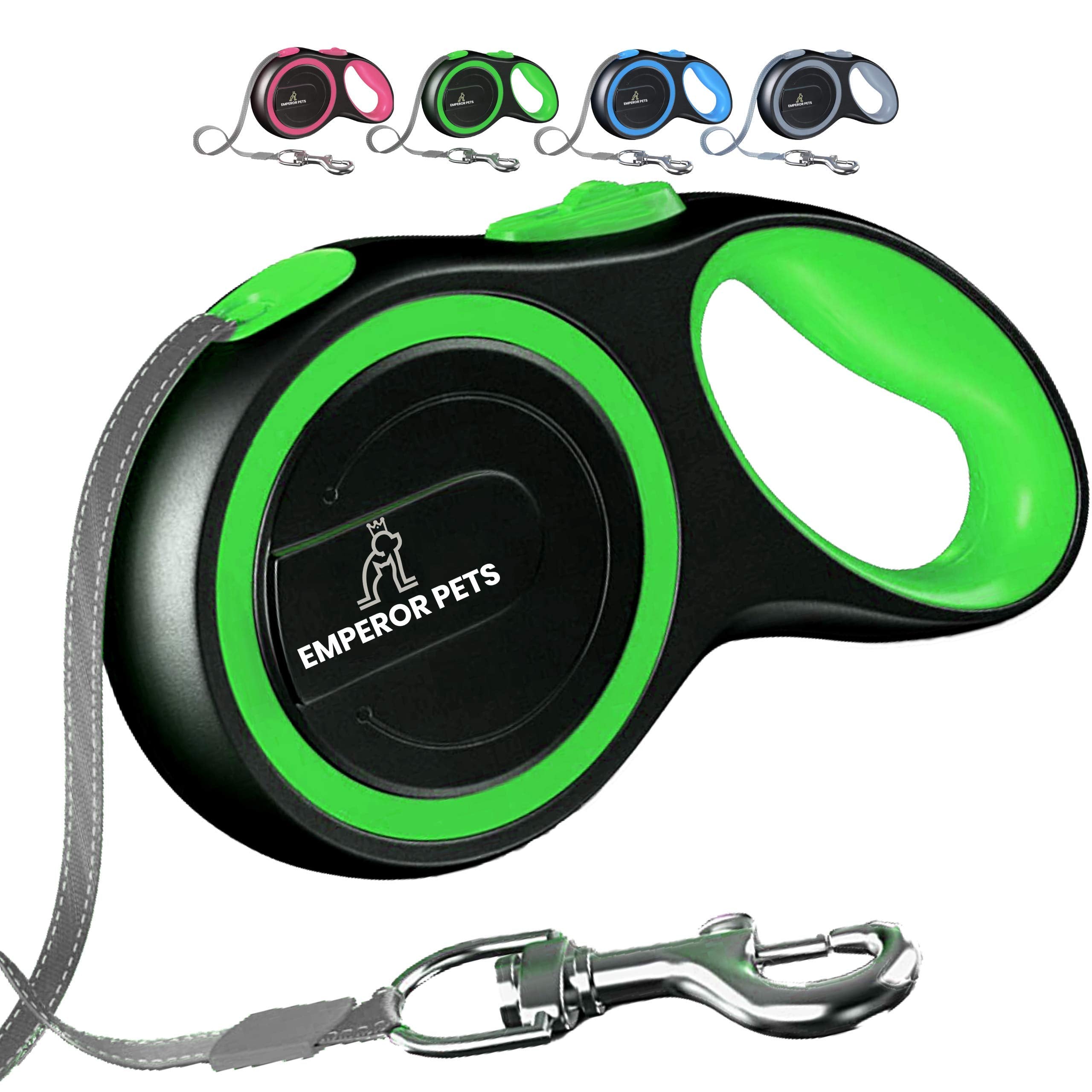 Emperor Pets 16 Feet Retractable Dog Leash Large Dogs - Up To 110Lb, Large Dog Leash Heavy Duty Dog Leash Retractable 26 Ft, Dog Leashes For Large Breed Dogs, Dog Leashes For Medium Dogs -Gn16