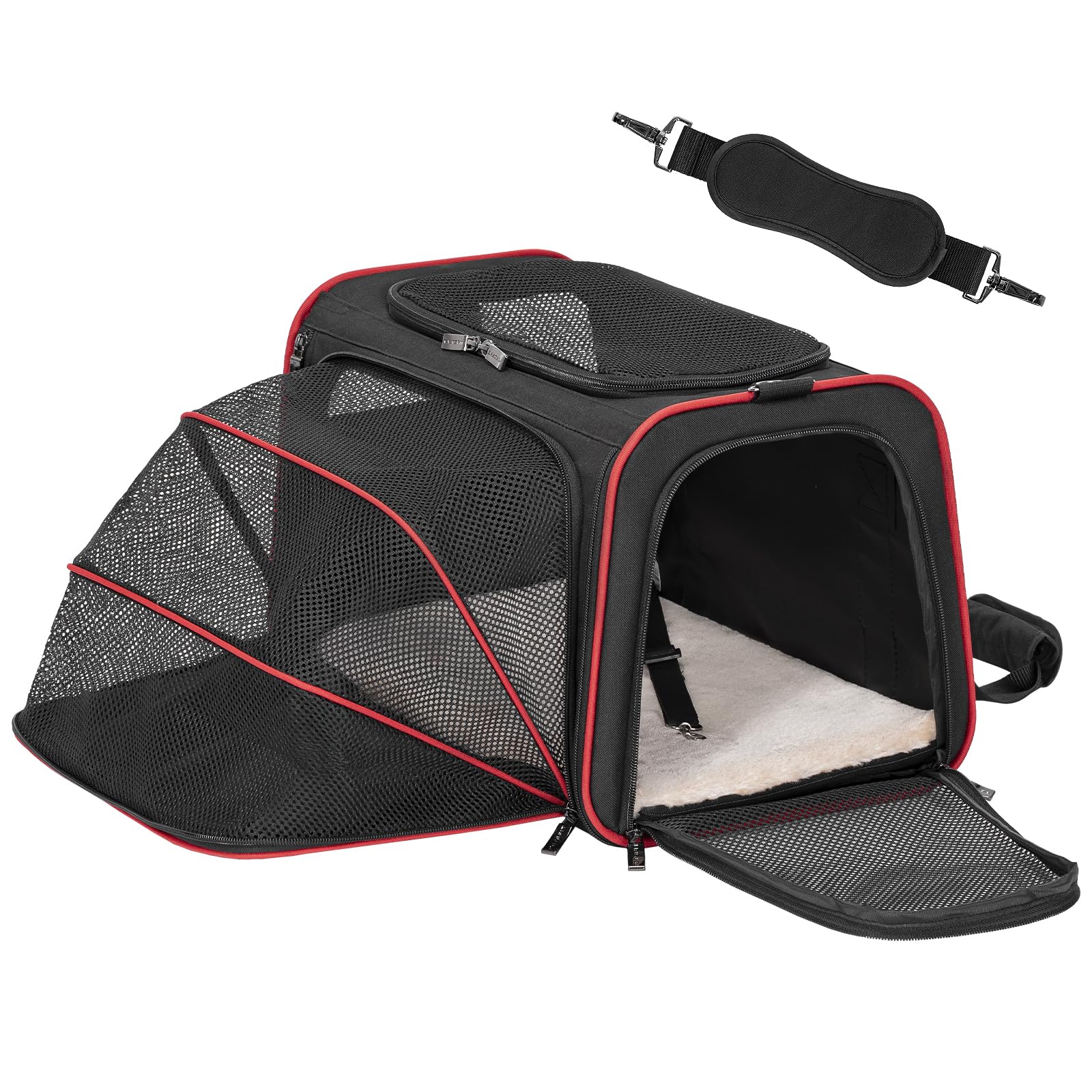 Petsfit Expandable Cat Carrier Dog Carriers,Airline Approved Soft-Sided Portable Pet Travel Washable Carrier For Kittens,Puppies