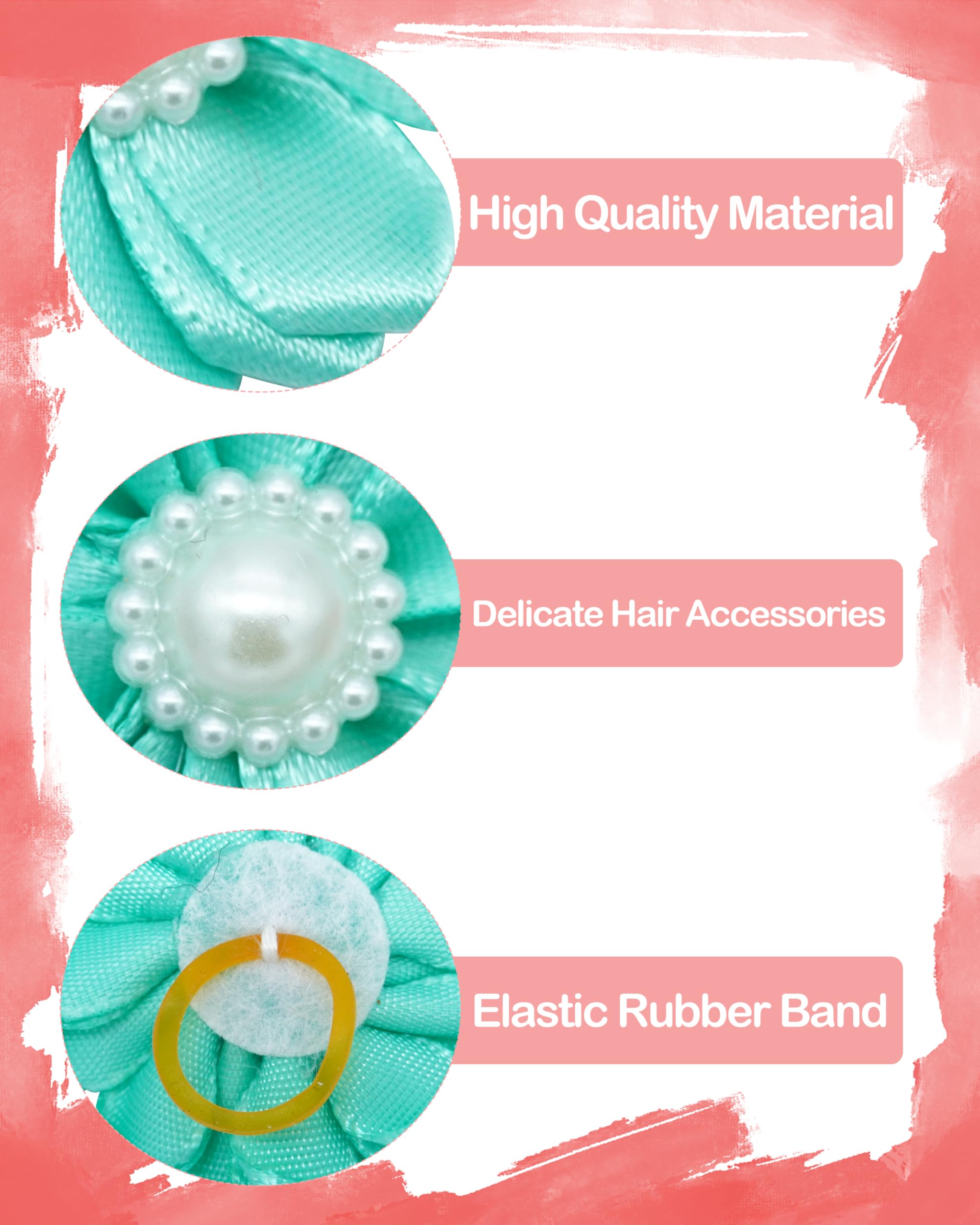 Pet Show 20 Pack/10 Pairs Flower Small Dogs Hair Bows With Rubber Bands For Small Dogs Cat Puppy Topknot Party Birthday Grooming