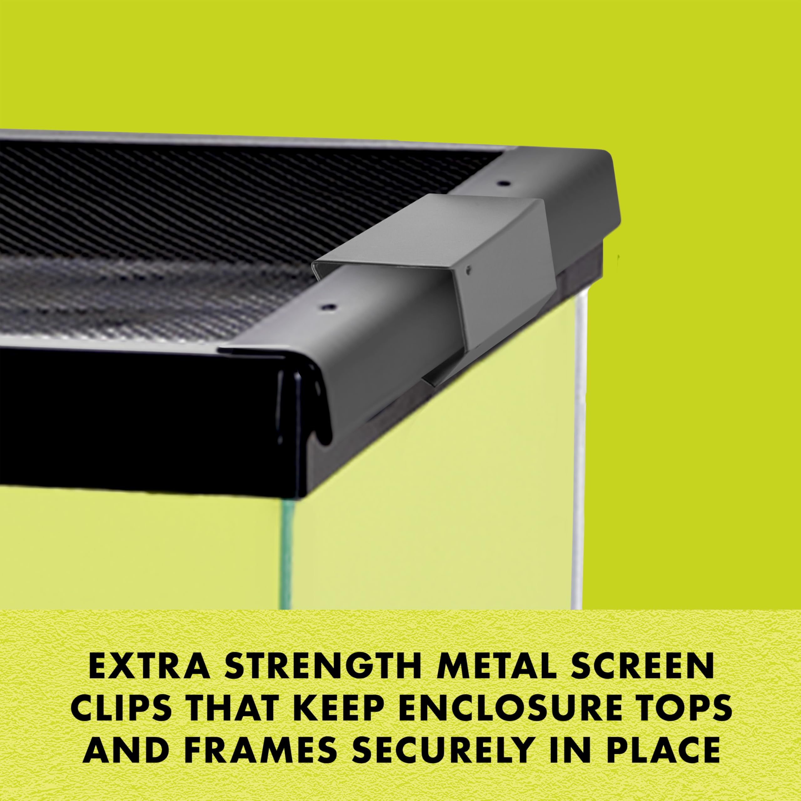 Zilla Reptile Terrarium Heavy Duty Fresh Air Screen Clips, 2 Pack, Large