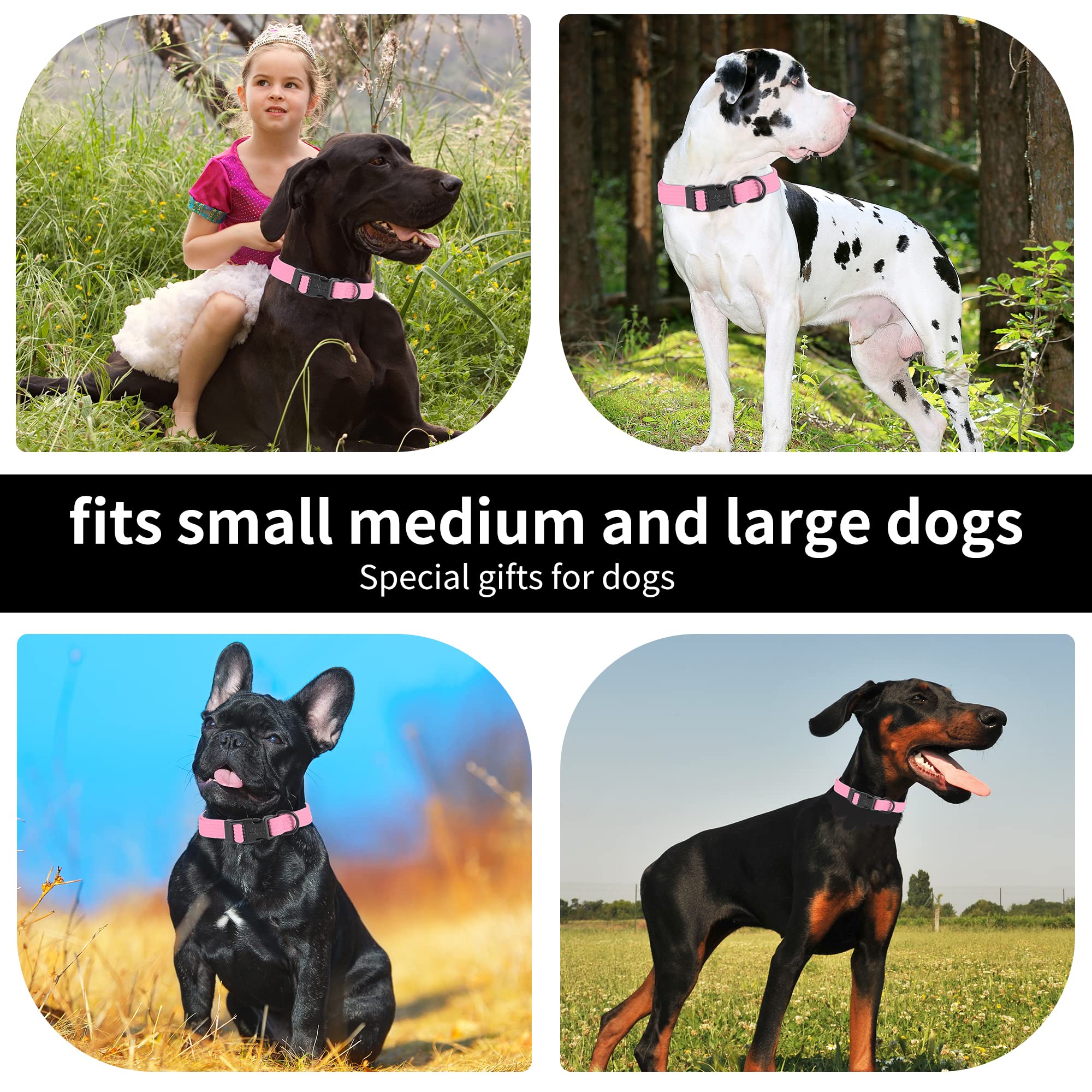 Lynxking Dog Collar Soft Padded Breathable Cotton Solid Color Strong Adjustable Pet Collar For Little Puppy Xs