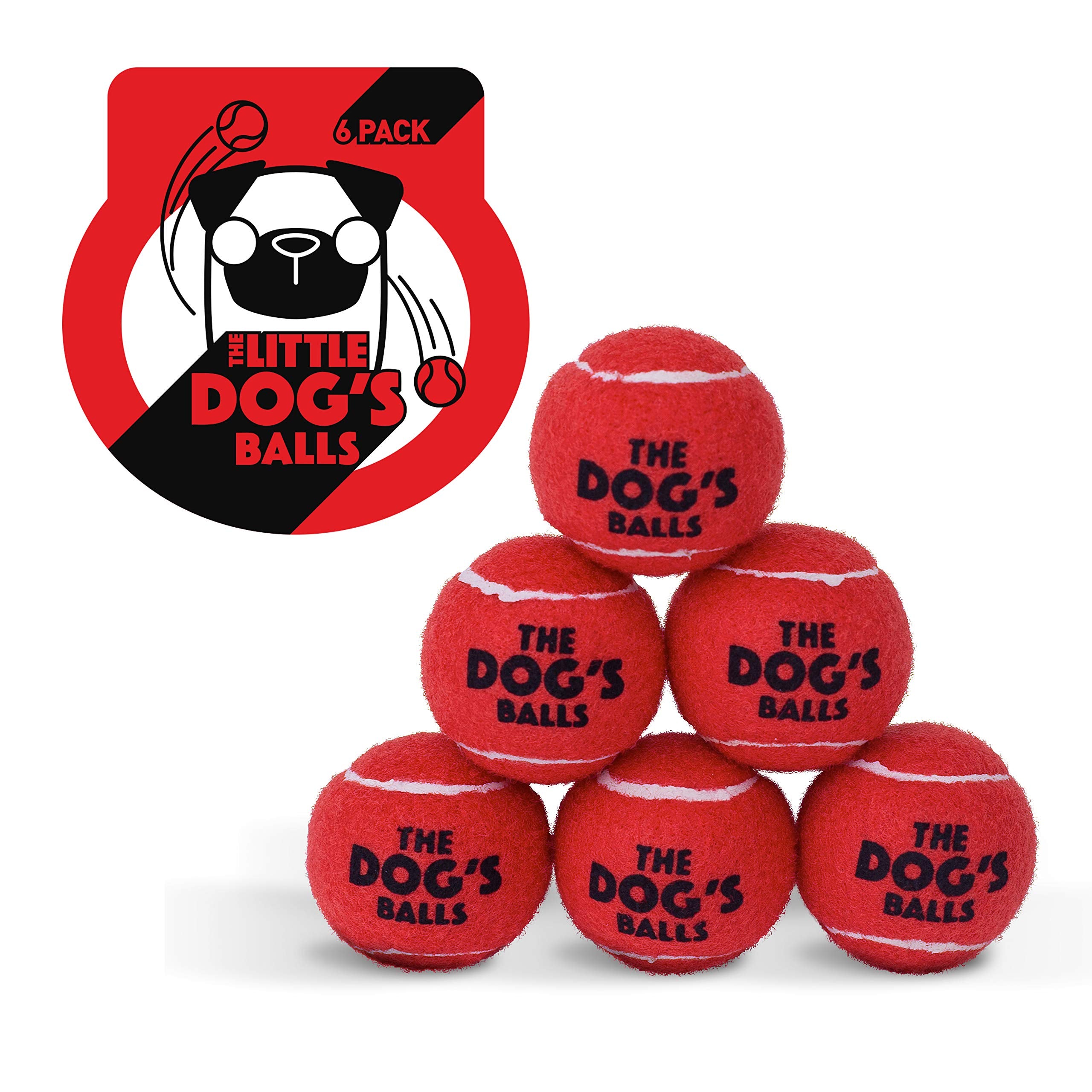The Little Dog'S Balls, Dog Tennis Balls, 6-Pack Red Dog Toy, Strong Dog & Puppy Ball For Training, Play, Exercise & Fetch