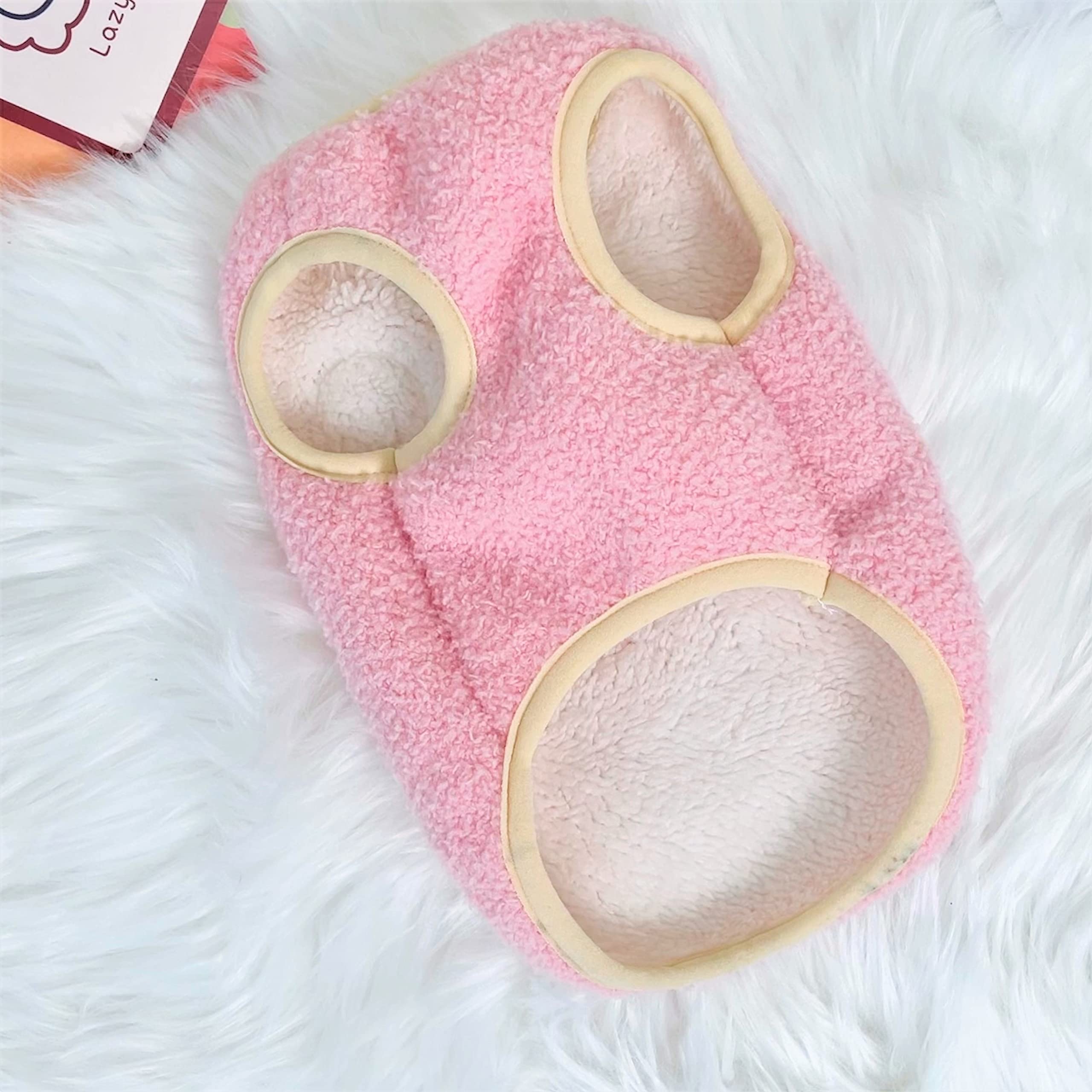 Loyanyy Fleece Lined Dog Vest For Winter Warm Soft Sweater For Small Medium Dog Cat Cute Puppy Kitten Clothes A Pink Medium