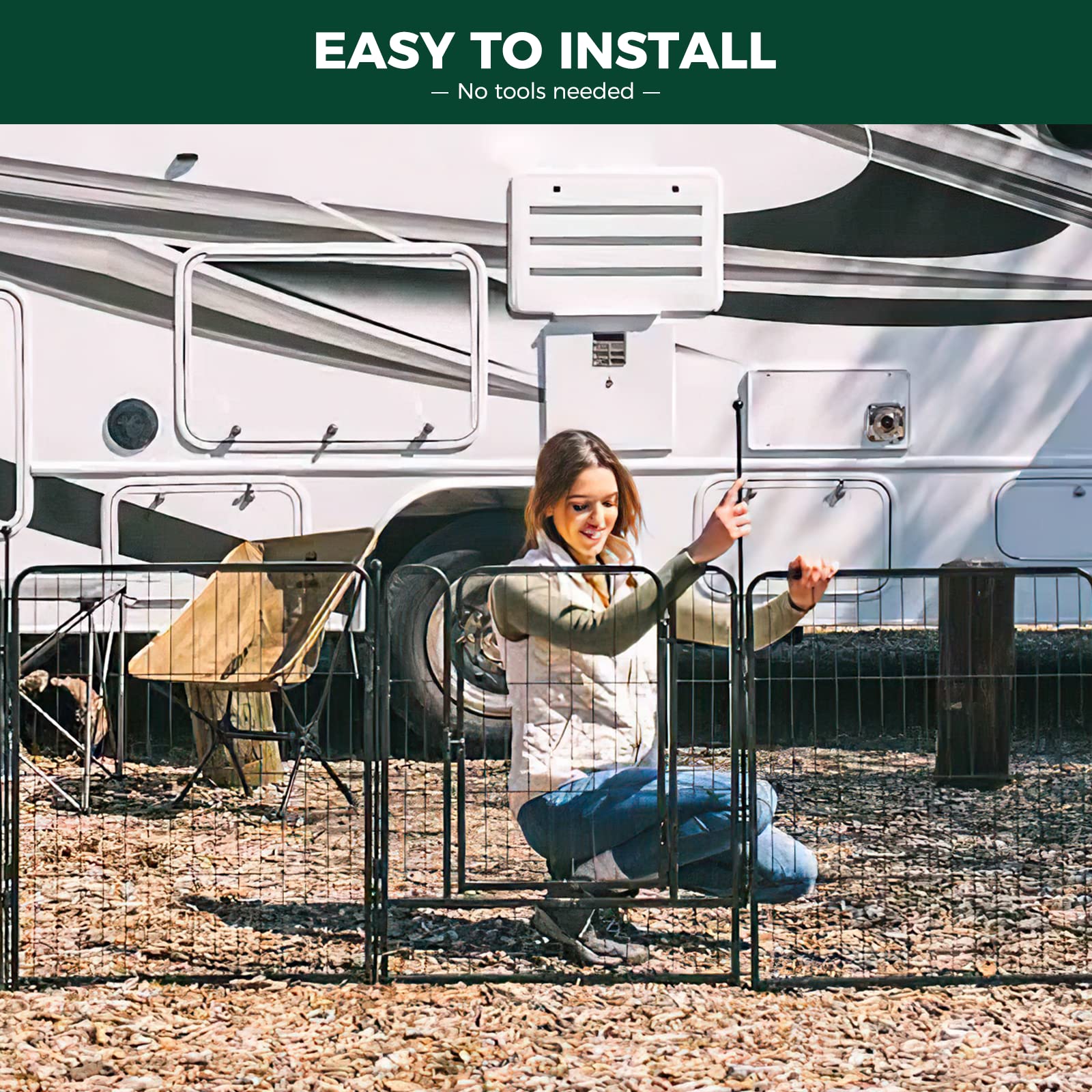 Fxw Rollick Dog Playpen For Indoor, Yard, Rv Camping, 45 Inch 32 Panels For Large Dogs│Patented