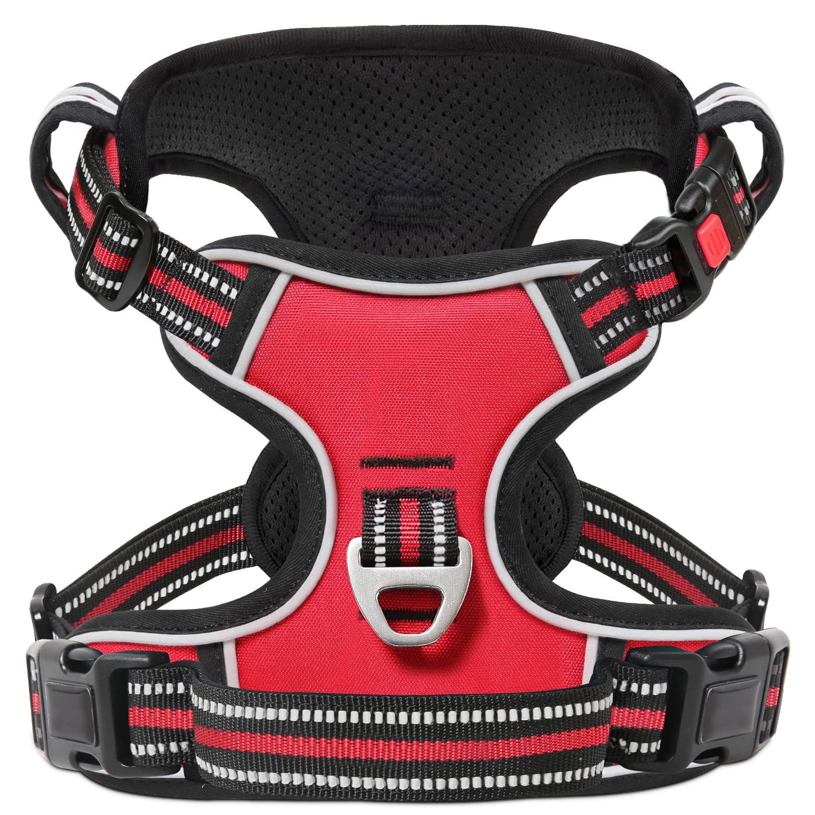 Timos Dog Harness Large Sized, No Pull Dog Harness With Neck Lockable Snap,No Choke Front Clip Dog Reflective Harness,Adjustable