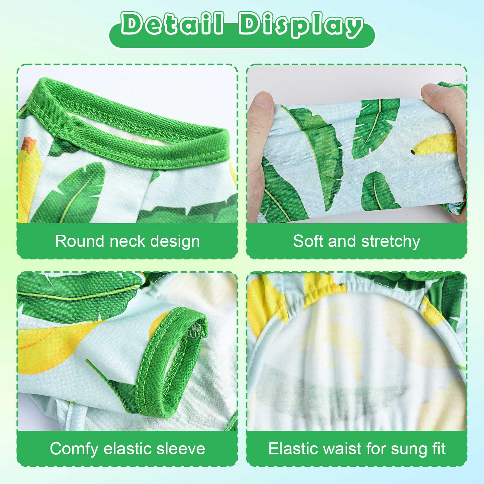 Dosuyi Dog Pajamas Spring Summer Pet Clothes For Small Dogs Girl Boy Soft Stretchy Puppy Clothes Cat Pjs Pet Jammies Outfit (Gre