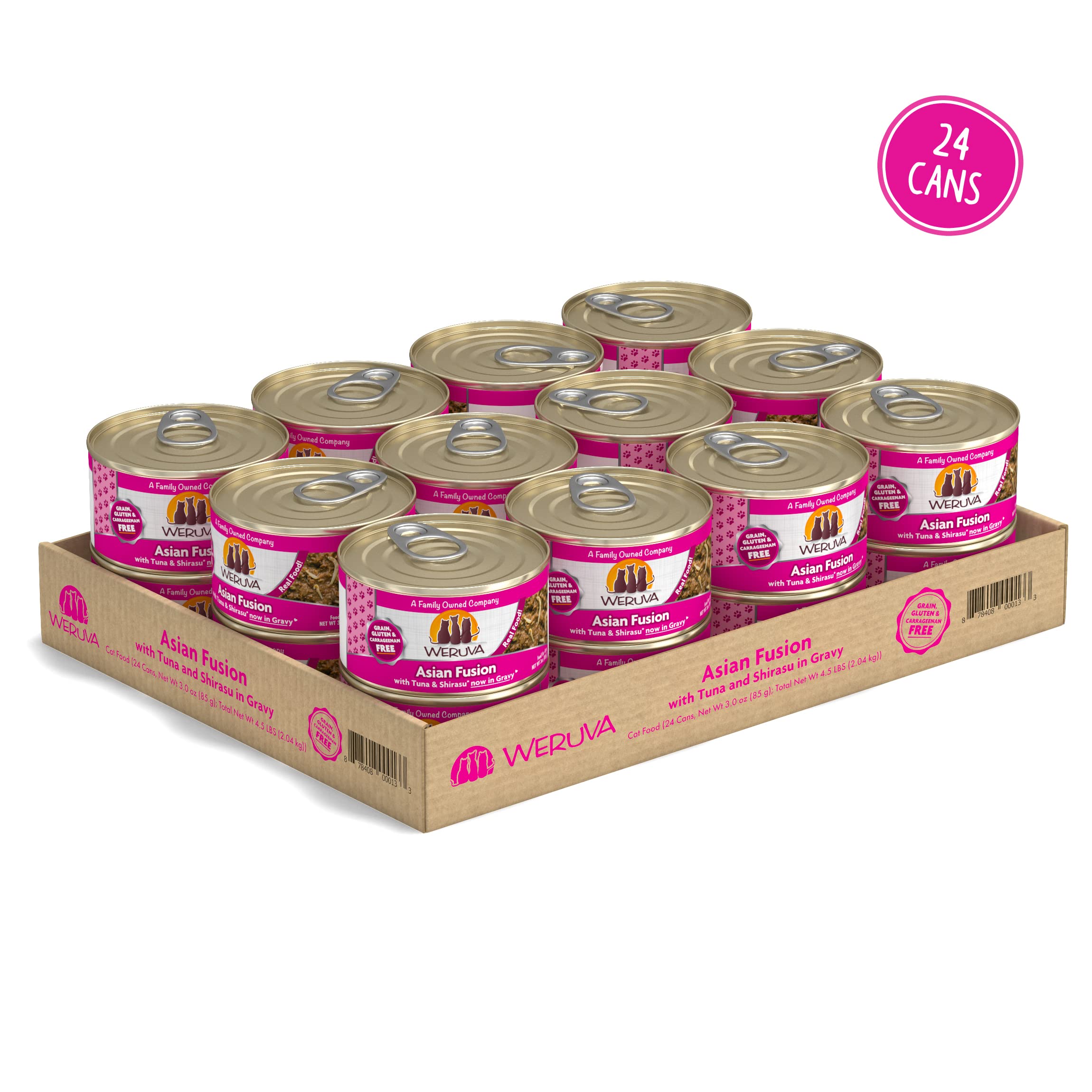 Weruva Classic Cat Food, Asian Fusion with Tuna & Shirasu in Gravy, 3oz Can (Pack of 24)