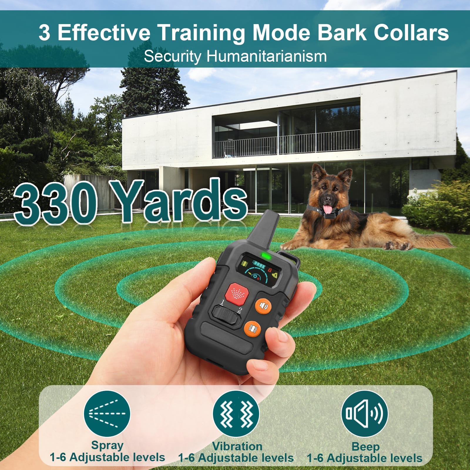 Citronella Training Collar [2*Collar, No Automatic] Citronella Dog Bark Collar With Beep/Vibration/Spray 4 Mode & 6 Adjustable S