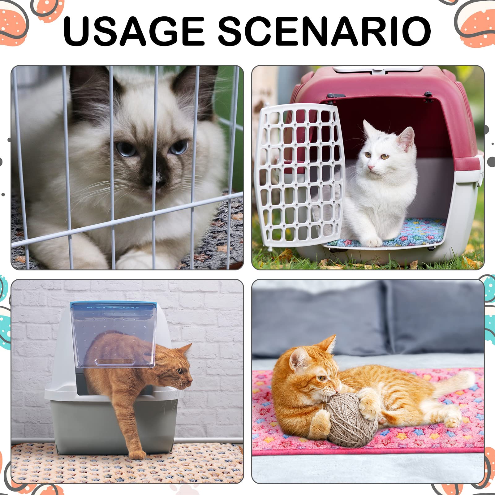 4 Pcs Waterproof Guinea Pig Blankets Washable Small Animal Fleece Bedding Absorbent Guinea Pig Cage Liners Reusable Pet Pee Pad