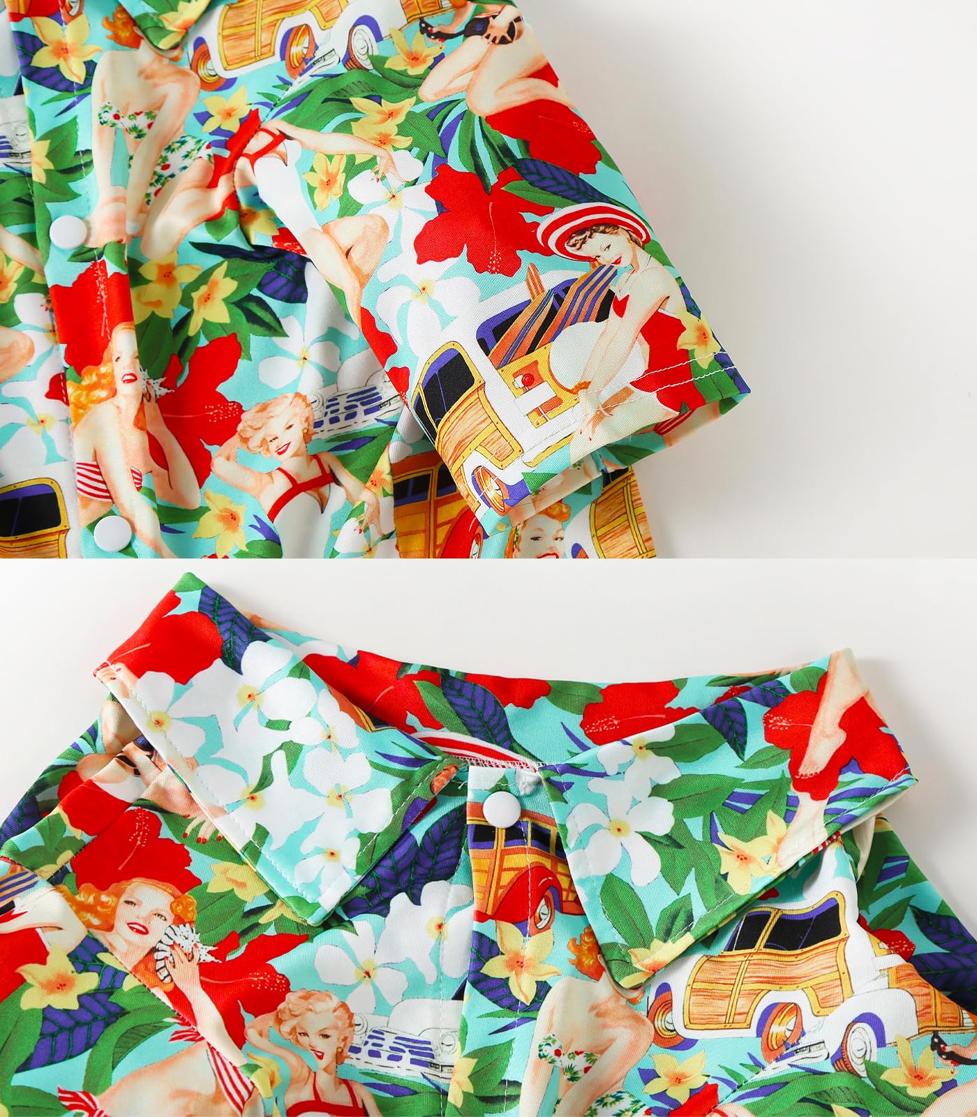 Dog Hawaii Shirt Beach Girls Prints Polo T-Shirts Breathable Cool Beach Style Summer Dog Clothes For Large Dog Boys And Girls Sh