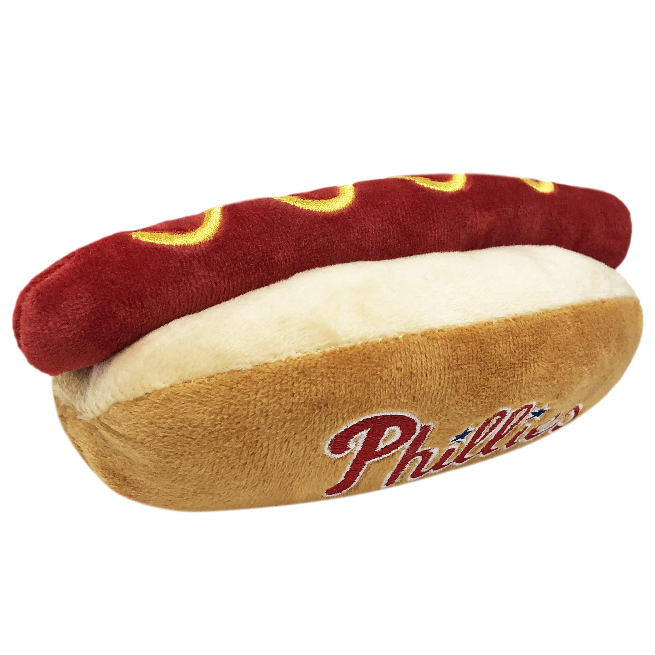Mlb Philadelphia Phillies Plush Dog Toys - Stadium Theme Snacks - Cutest Plush Hot-Dog Toy For Dogs & Cats With Inner Squeaker &