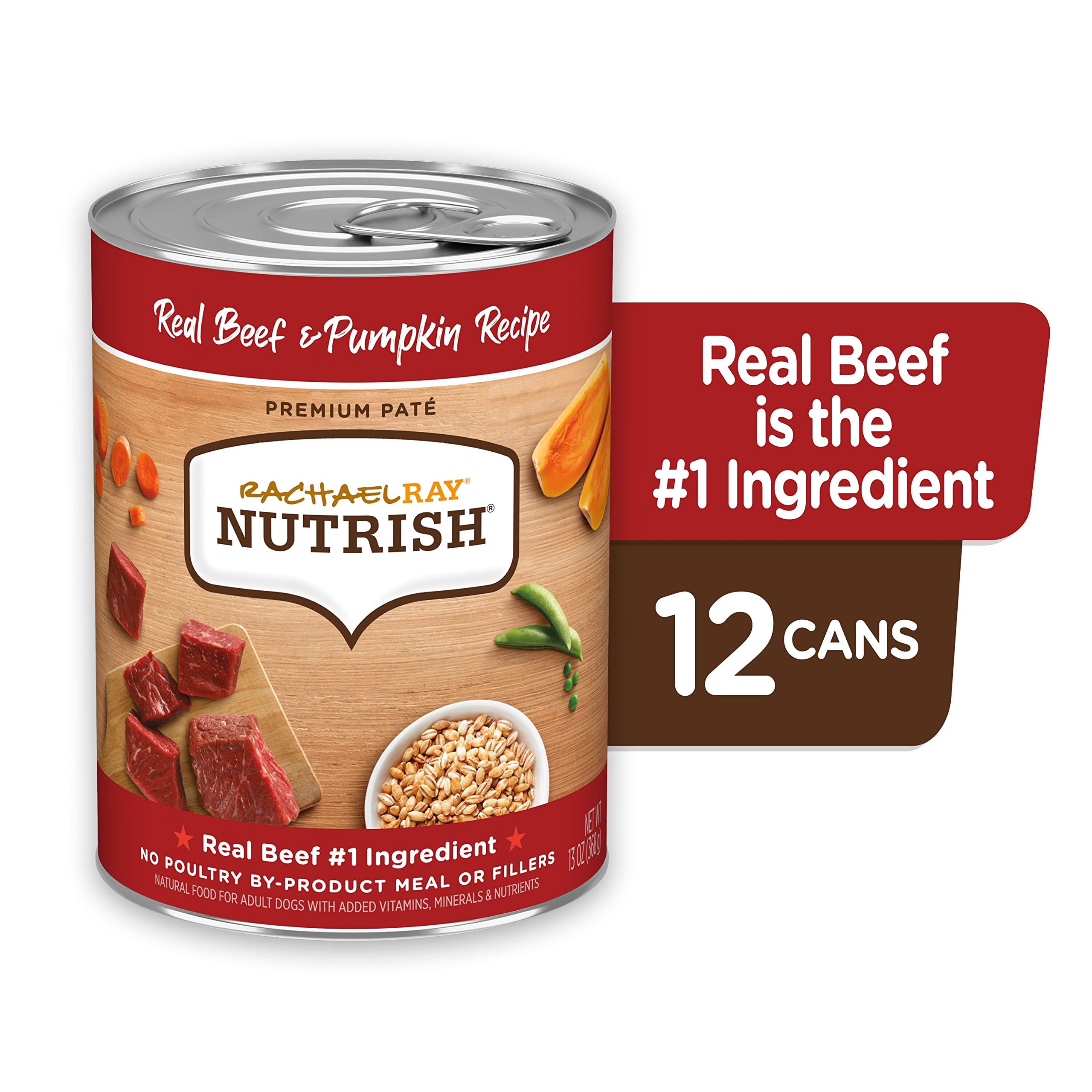 Rachael Ray Nutrish Wet Dog Food, Beef & Pumpkin, 13 Ounce Can (Pack of 12)