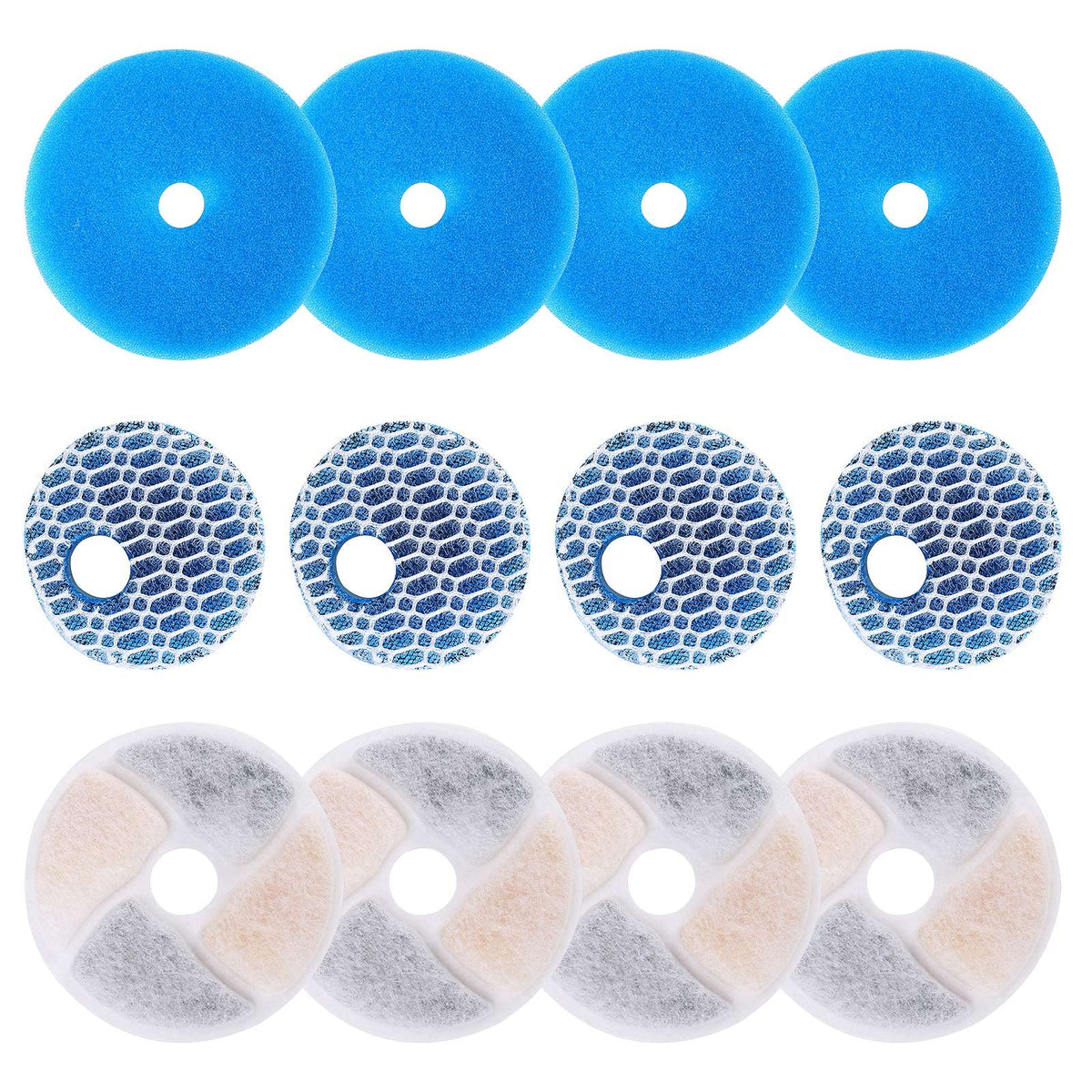 Azzxzqyu 4 Pack Cat Water Fountain Replacement Filters For 67Oz/2L Automatic Pet Fountain Cat Water Dispenser