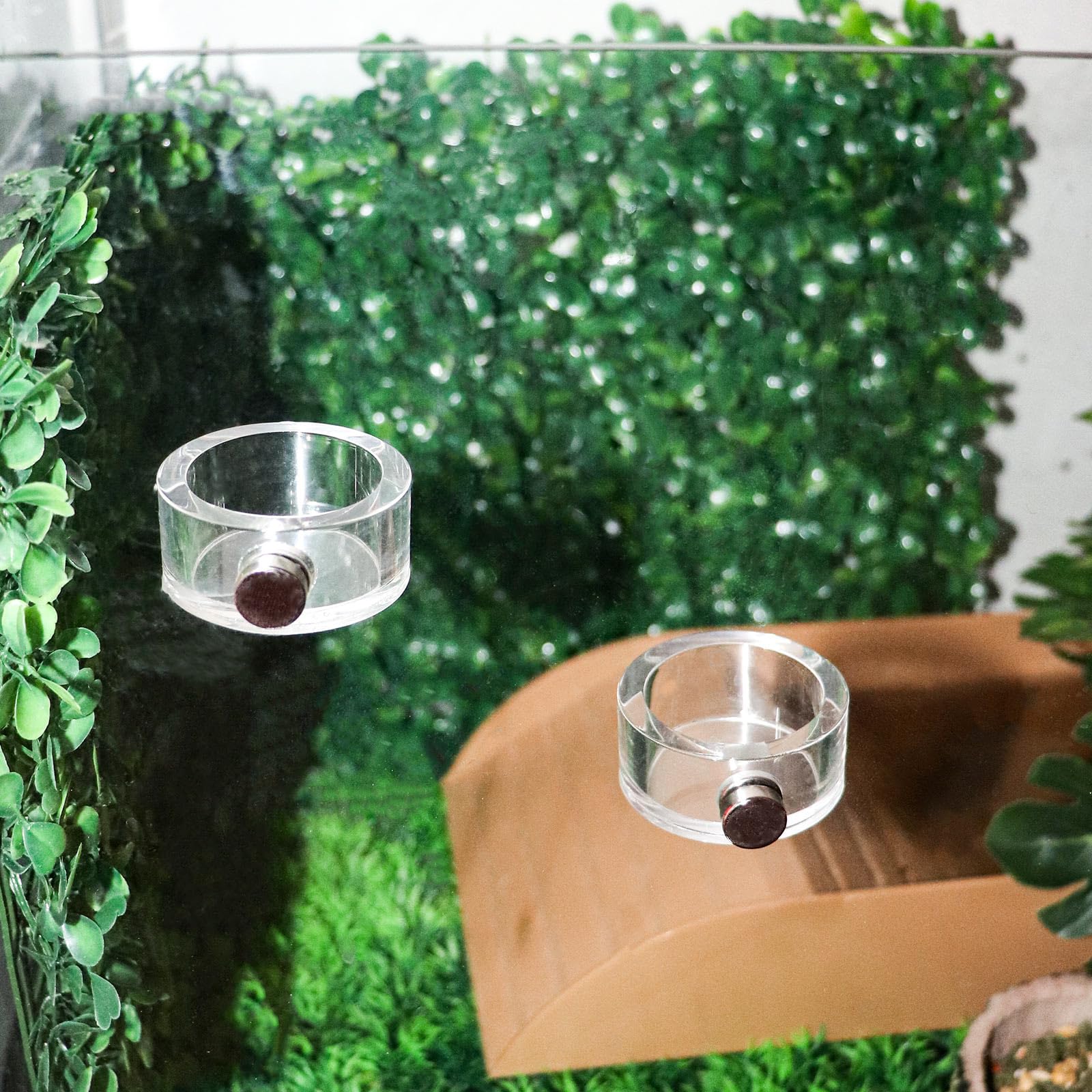 2 Pack Jumping Spider Enclosure Accessories, Leak-Proof Jumping Spider Feeding Dish With Magnet, Acrylic Water Bowl For Jumping