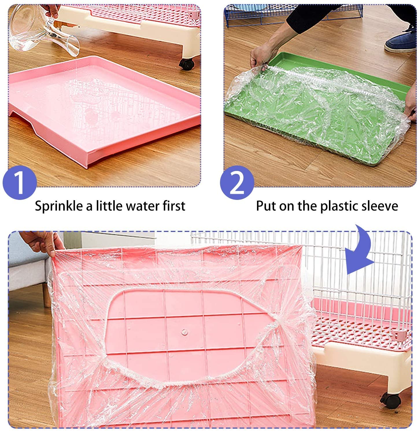 Upcessory 30 pcs Disposable Cage Liners, Clear Plastic Rabbit Cage Liner Bag, Universal Toilet Film for Bunny, Hamster, Totoro,