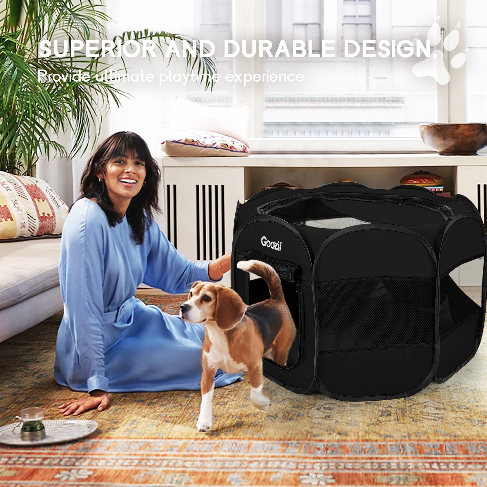 Goozii Kitten Cat Playpen For Indoor Cats Enclosed, Portable Foldable Pet Dog Playpen Outdoor Play Tents Crate Cage With Zipper