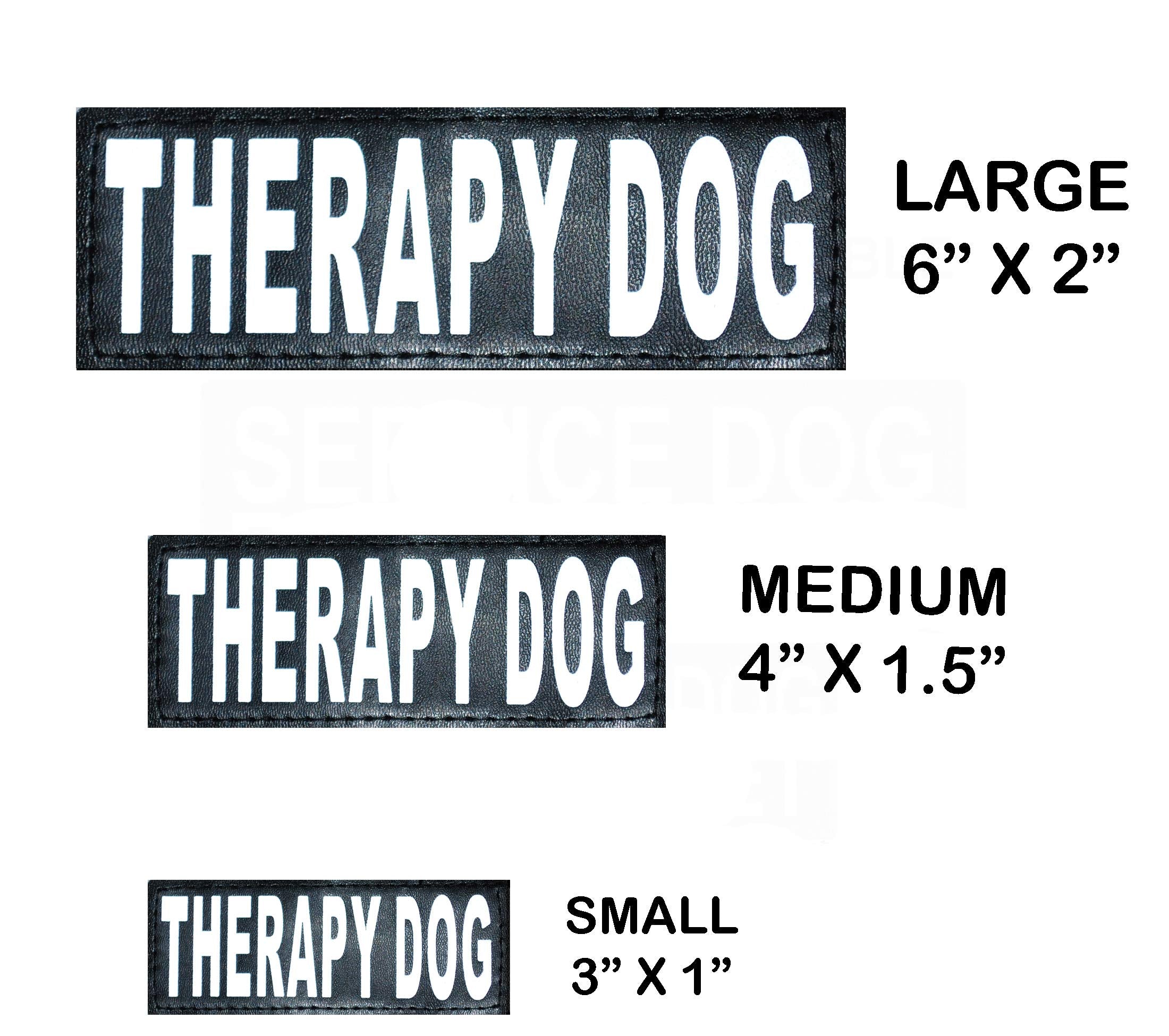 Set Of 2 Reflective Therapy Dog Removable Patches For Service Dog Harnesses & Vests. (Medium 4' X 1.5')