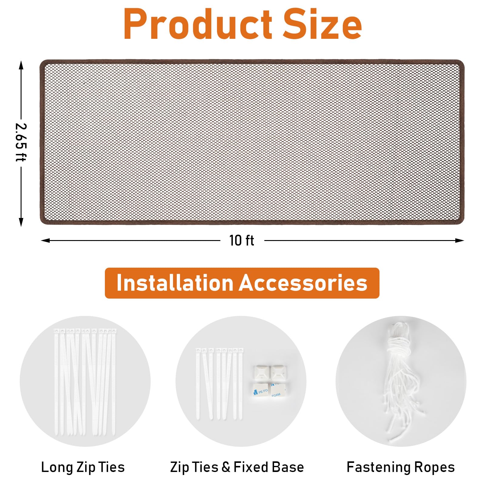 2 Pack 10ft x 2.6ft Indoor Outdoor Baby Safety Stair Railing Net Baby Proofing Stair Balcony Banister Rail Guard Child Safety St