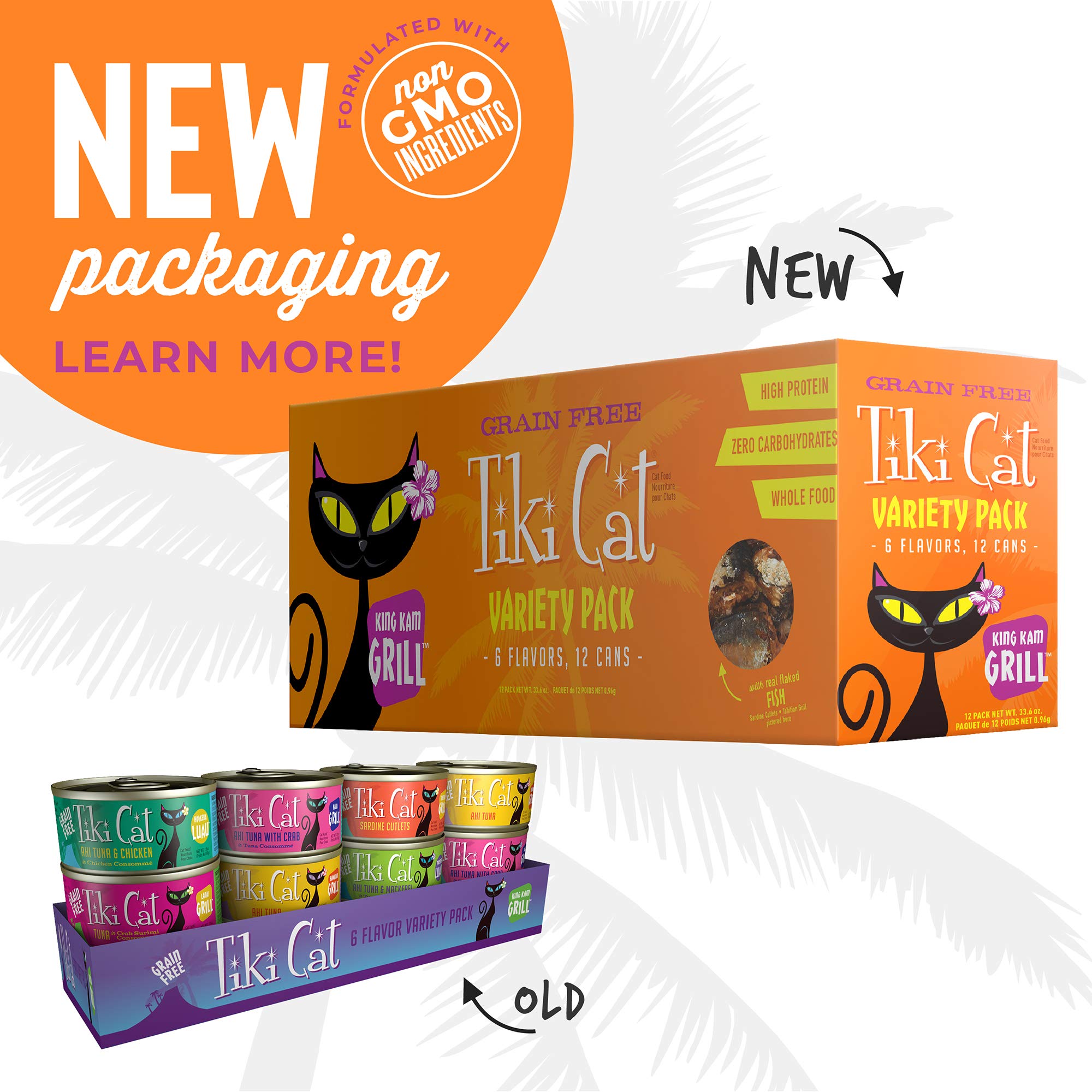 Tiki Cat Grill, Tuna & Crab Surimi, High-Protein and 100% Non-GMO Ingredients, Wet Whole Foods Cat Food for All Life Stages, 2.8