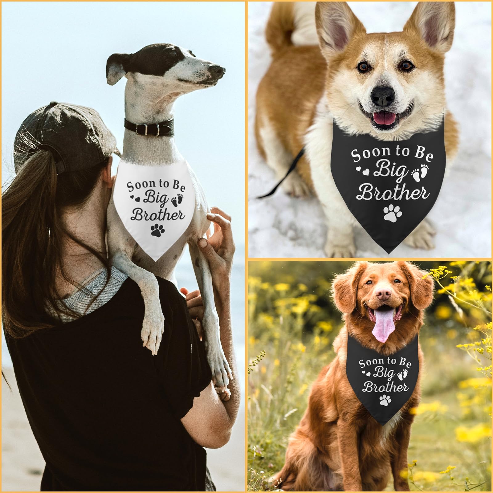 2 Pack Soon To Be Big Brother Dog Bandana Baby Announcement Dog Bandana Pet Dog Pregnancy Announcement Gender Reveal Photo Prop