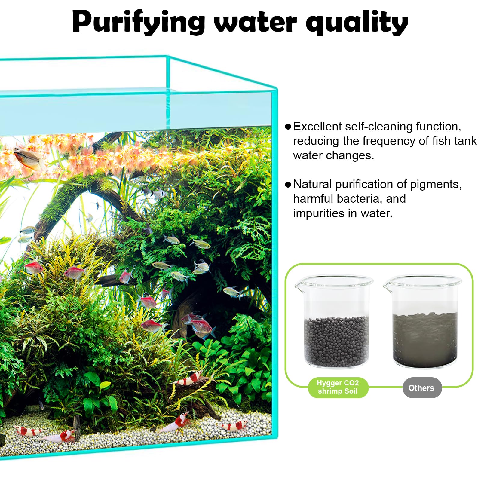 Hygger CO2 Shrimp Soil Water Grass Mud for Aquarium Fish Tank Aquascaping - Aquarium Substrate Soil for Shrimp Breeding and Plan