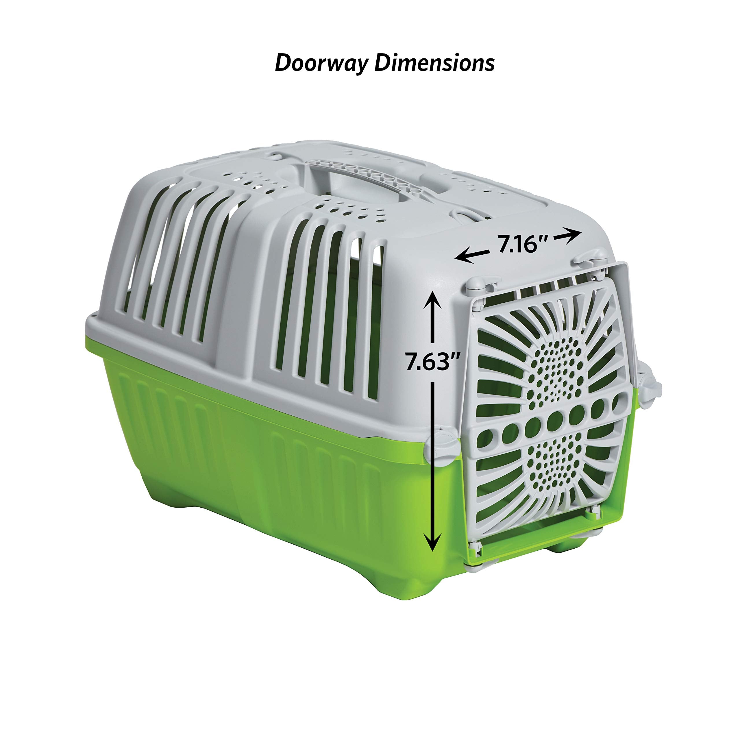 Midwest Homes For Pets Spree Travel Pet Carrier, Green | Hard-Sided Pet Kennel Ideal For Toy Dog Breeds, Small Cats & Small Animals | Dog Carrier Measures 19.1L X 12.5 W X 13H - Inches