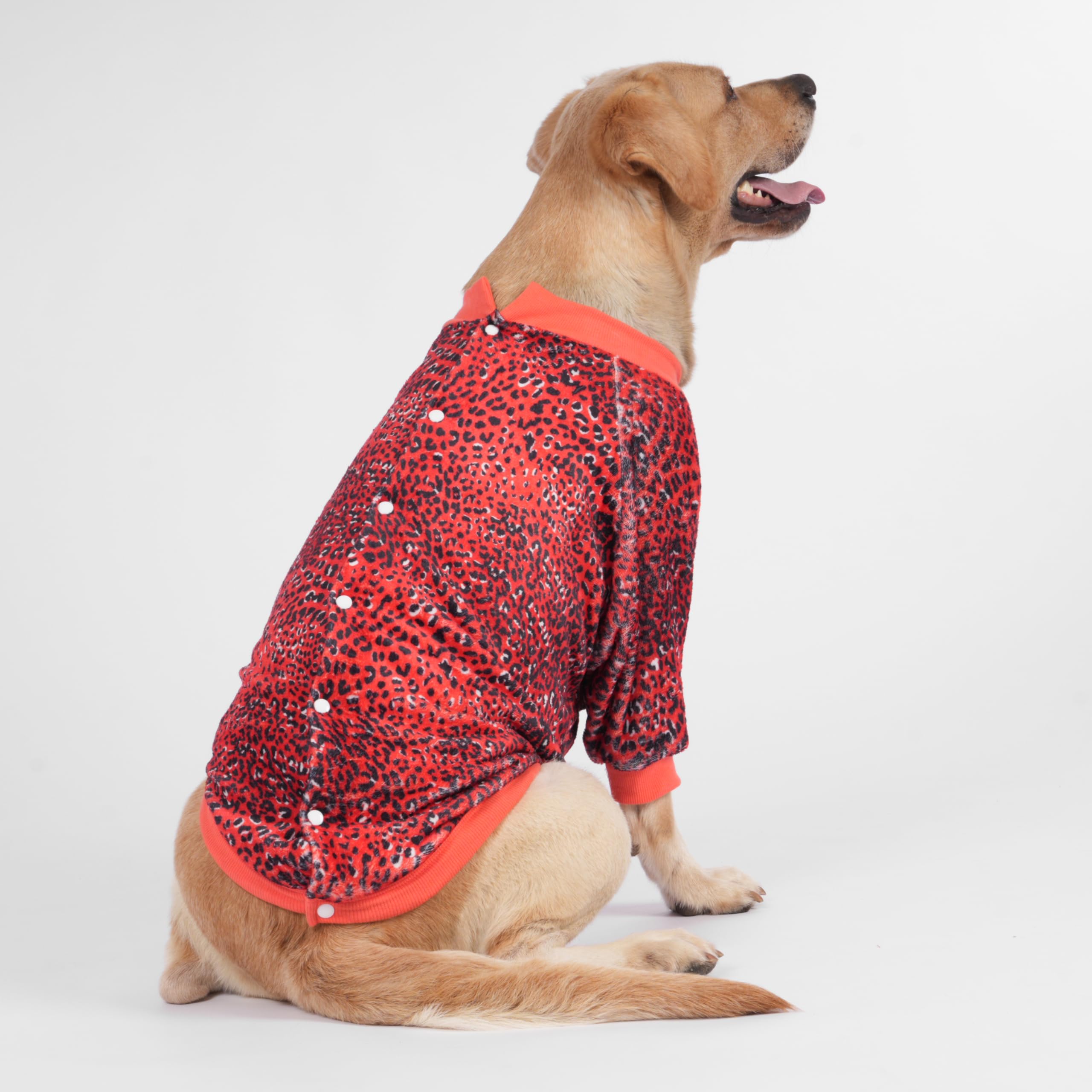 Lovinpet Dog Jacket Big Dog, Upgraded Lightweight Sweater For Dogs With Pink Dot Leopard Prints Dog Clothes, Fashionable Dog Flannel Shirt, Suitable For Small Dog Breeds,Pink