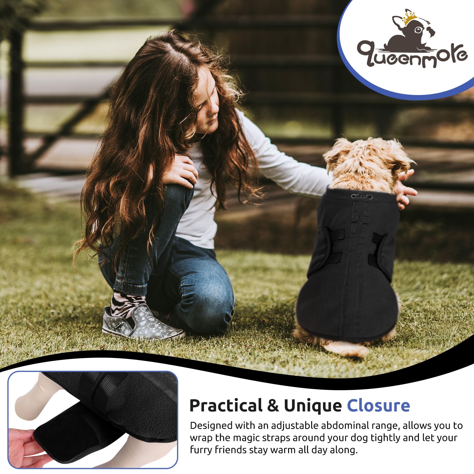Queenmore Xxs Dog Sweaters, Soft Fleece Vest Pullover Dog Jacket With Leash Hole, Warm Winter Dog Clothes Cold Weather Doggy Dac