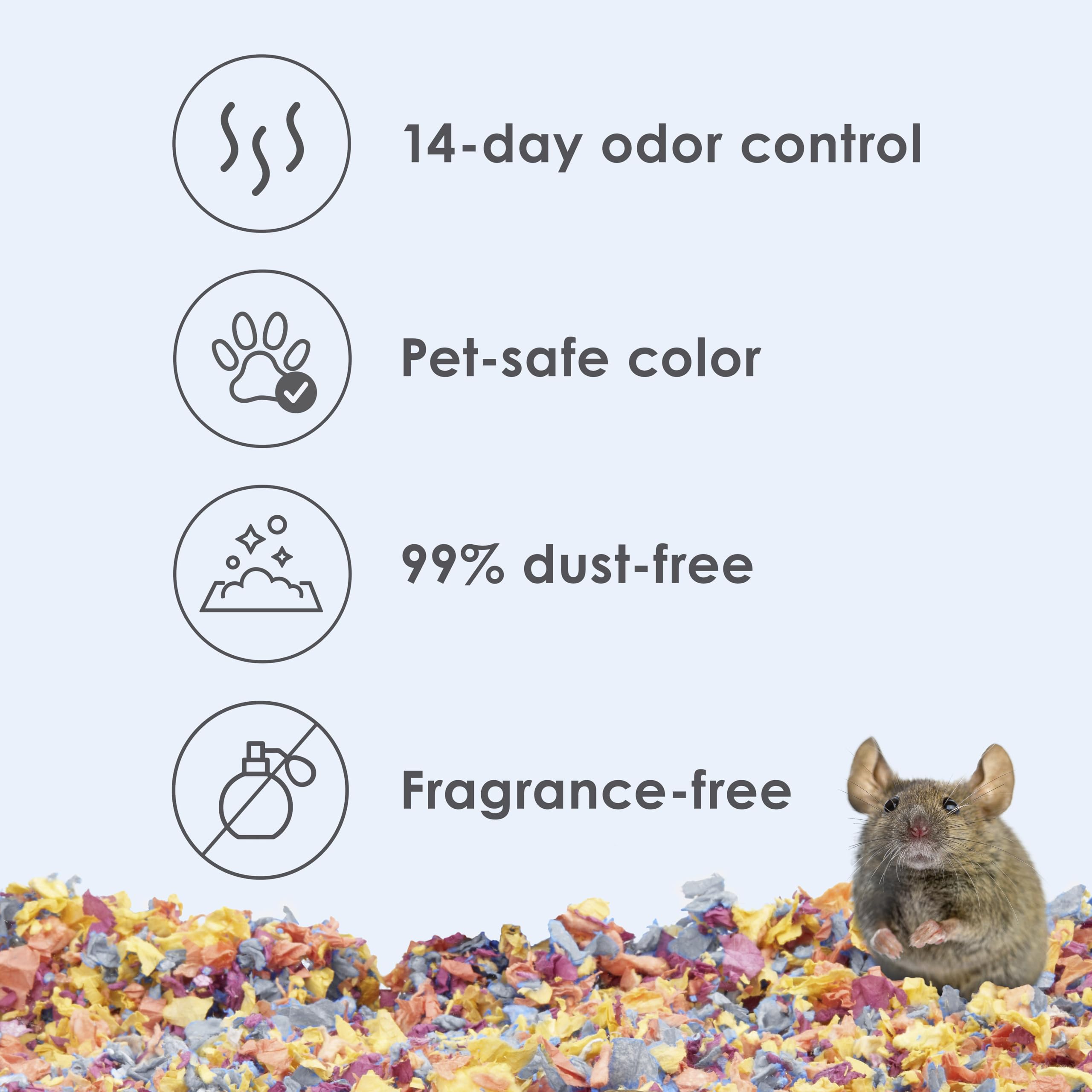 Kaytee Clean & Cozy Colors, Small Animal Bedding With Extreme Odor Control, Kaleidoscope, 24.6 Liters