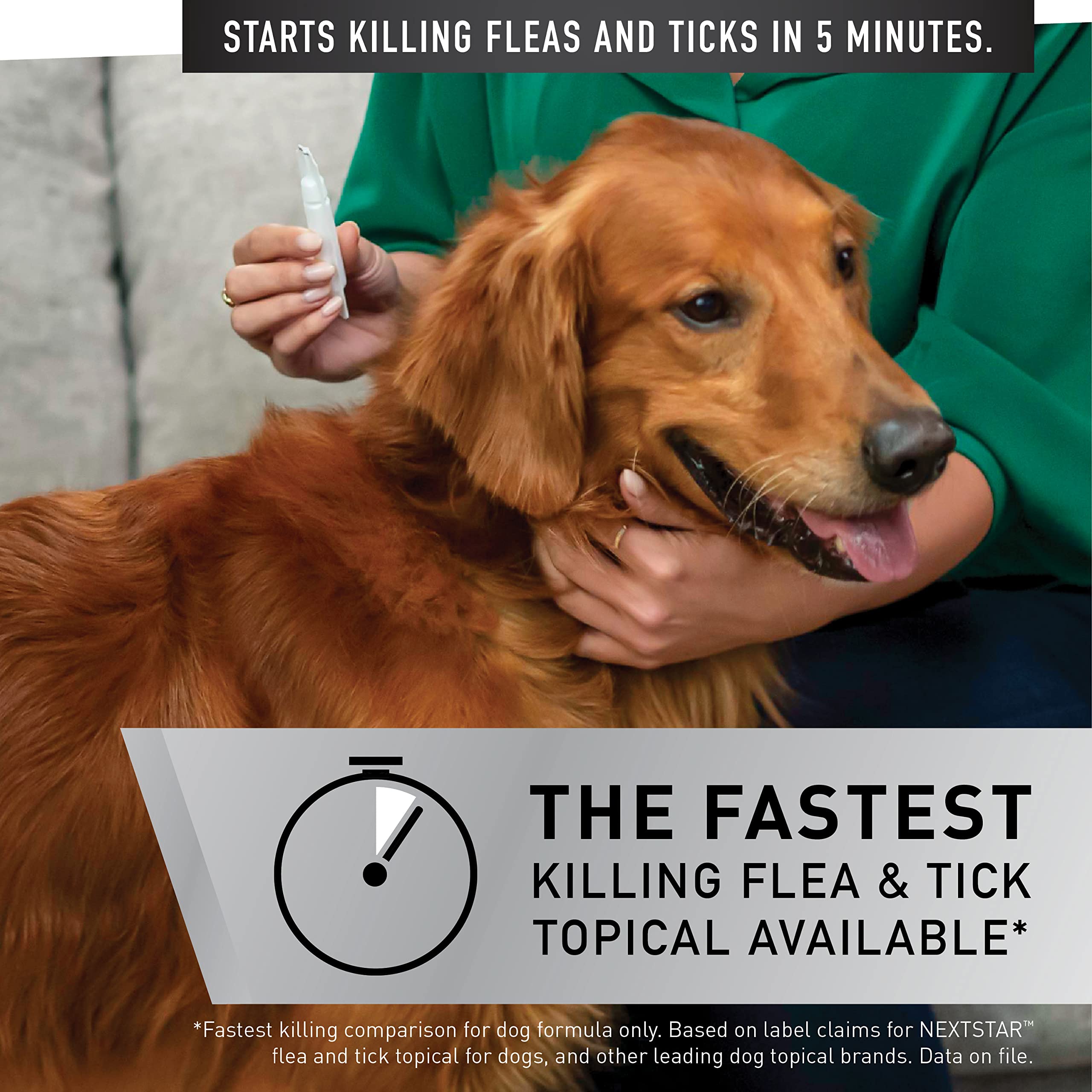 Nextstar Flea And Tick Prevention For Dogs, Dog Flea And Tick Treatment, Waterproof Topical, Fast Acting, Large Dogs (45-88 Lbs), 3 Doses