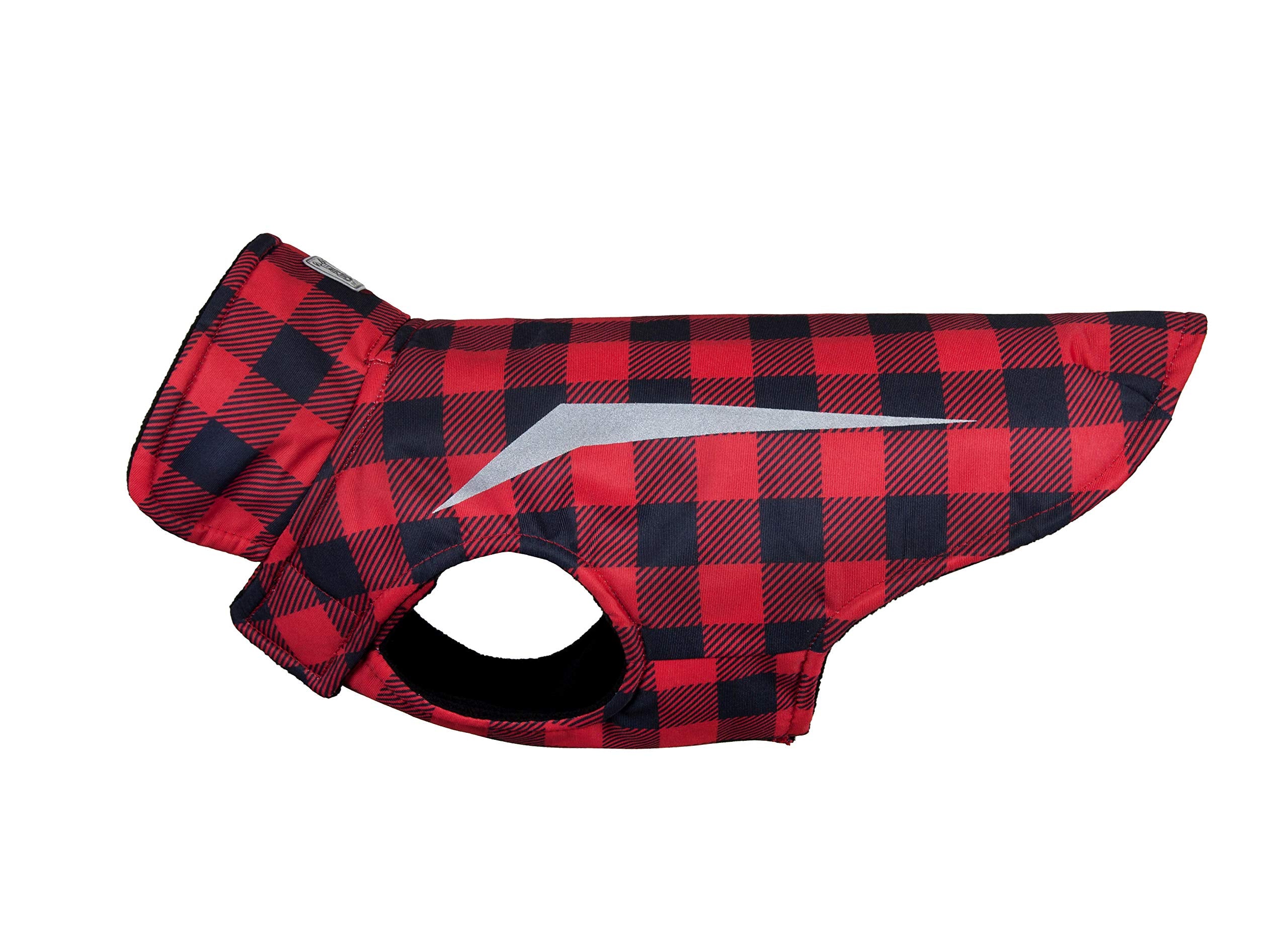 Rc Pet Products 67410073 Shasta Jacket Fleece Lined Dog Coat, Red Buffalo Plaid, 10