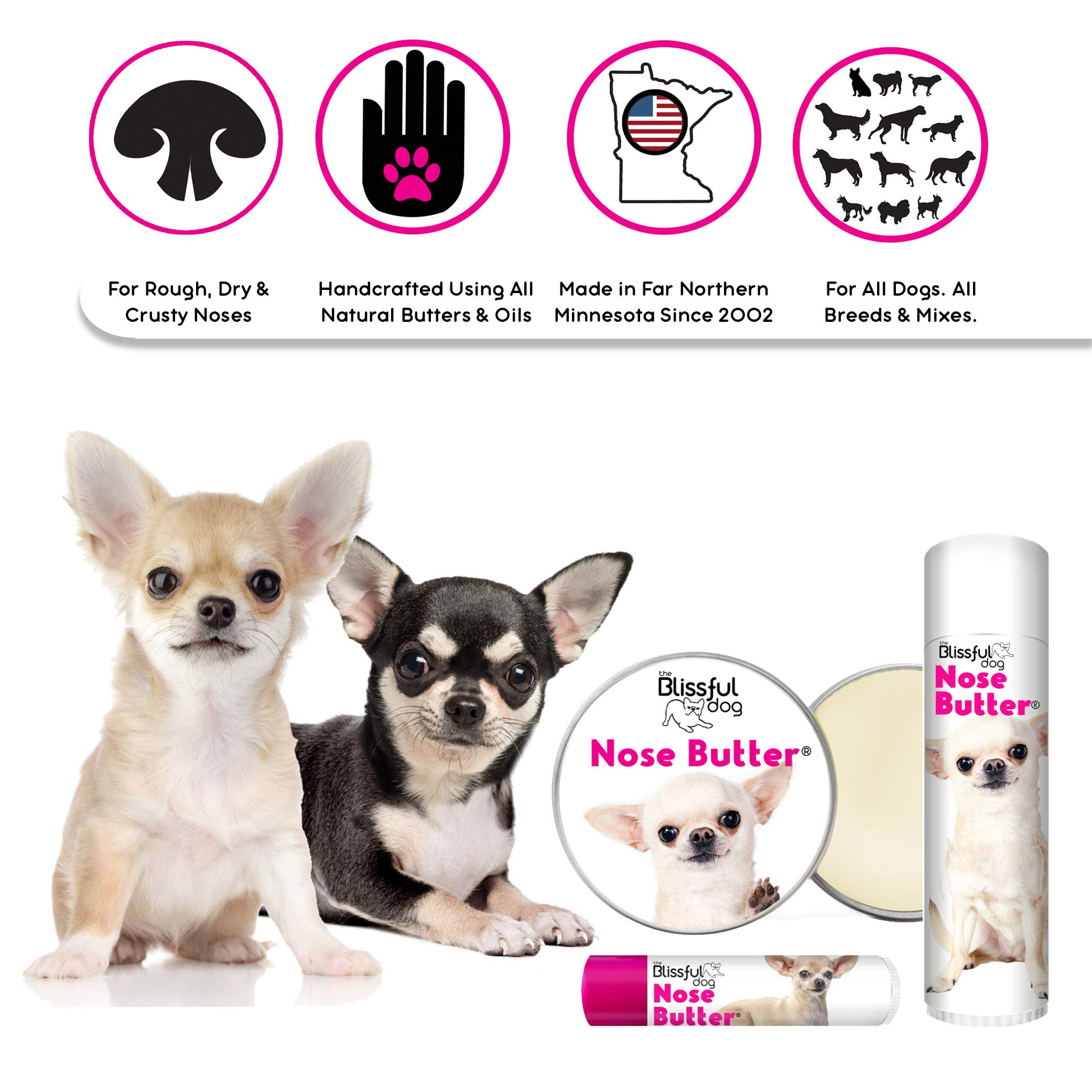 The Blissful Dog Smooth Coat Chihuahua Unscented Nose Butter - Dog Nose Butter, 0.15 Ounce