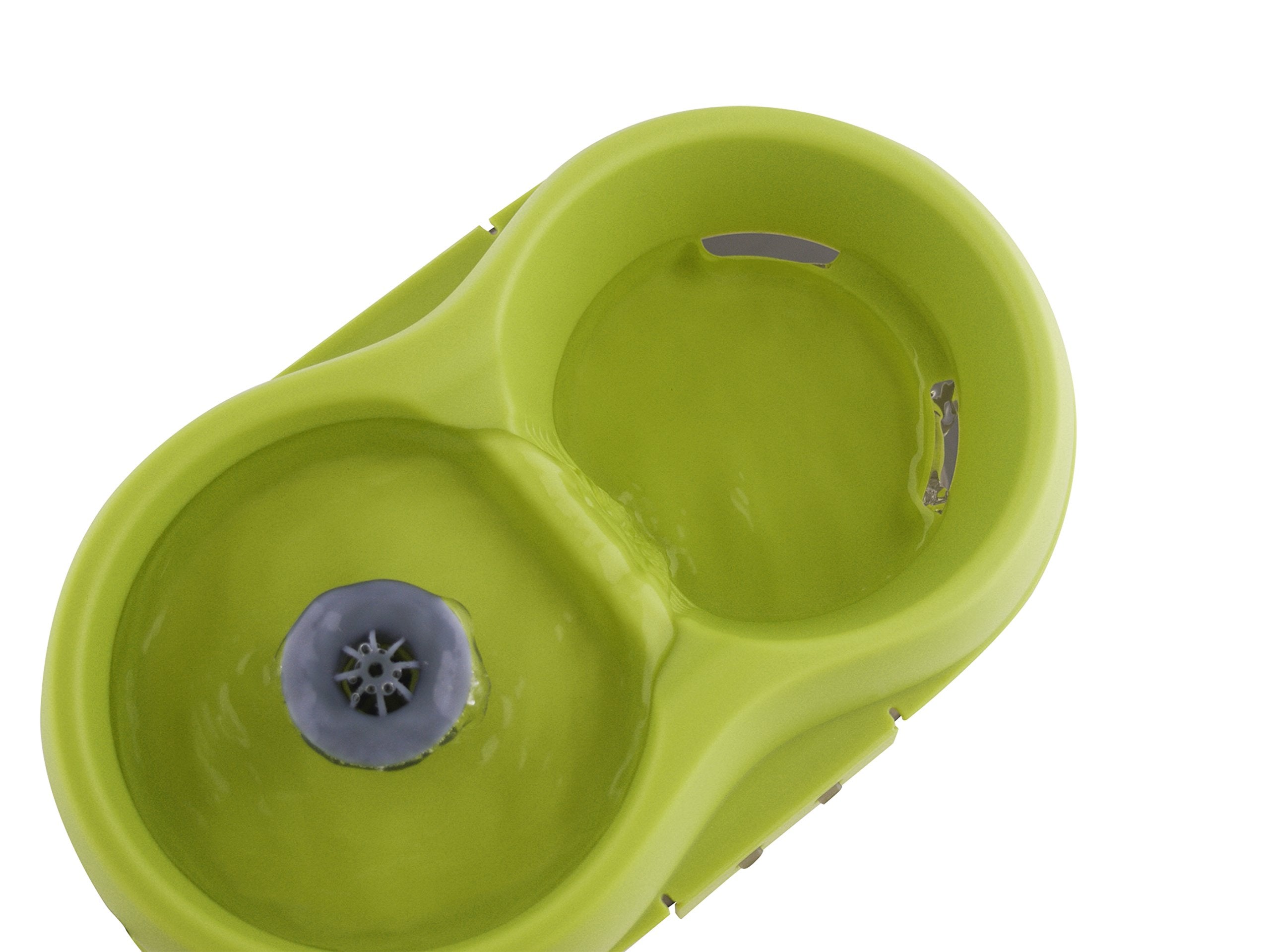 Cat H2O Filtered Cat Water Fountain 67 Fl. Oz/2.1 Quart With Filter & Dental Care Tablet, Lime Green/Translucent Black