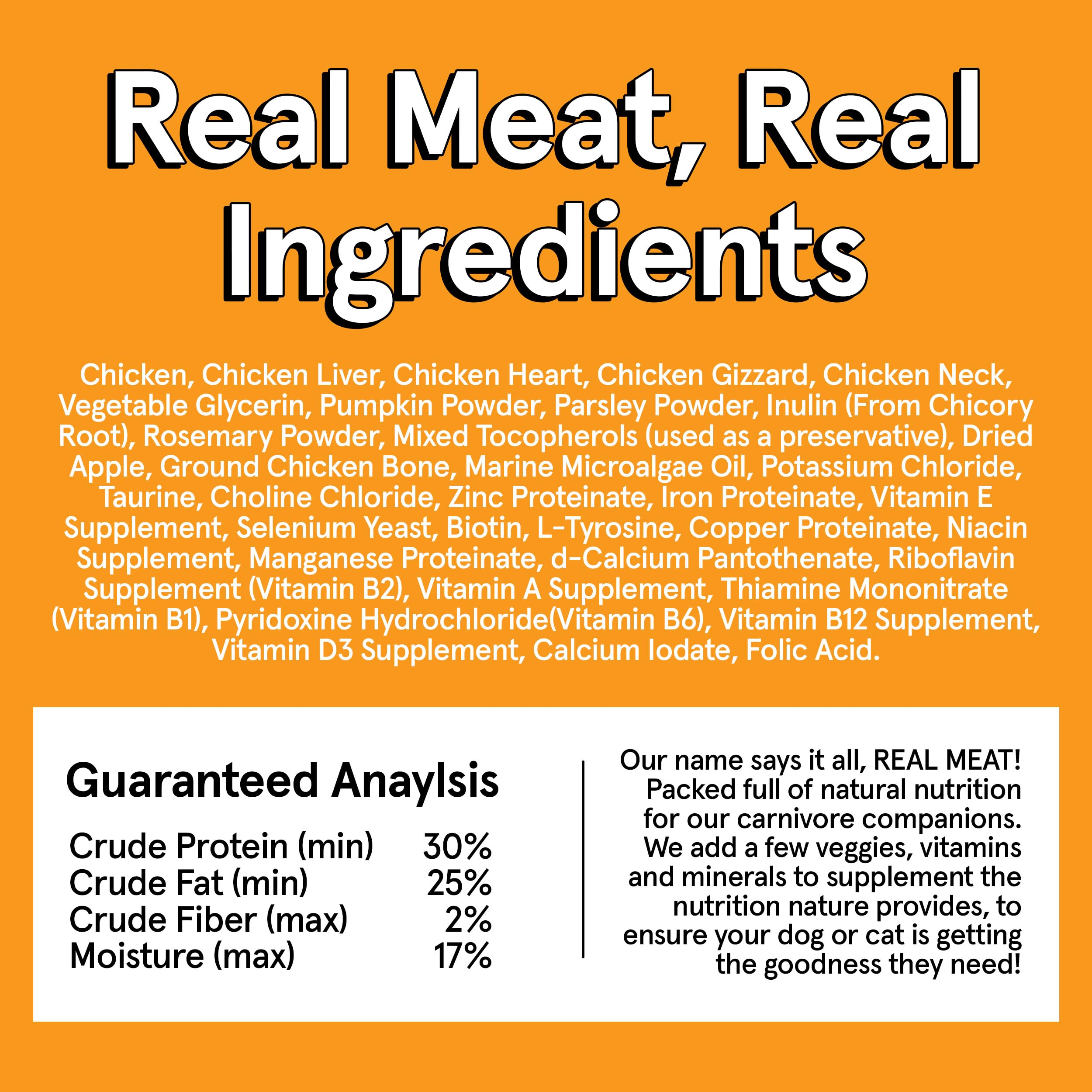 TRMC Real Meat Air Dried Dog Food - Grain-Free Chicken - 2lb Bag - High Protein, All Natural