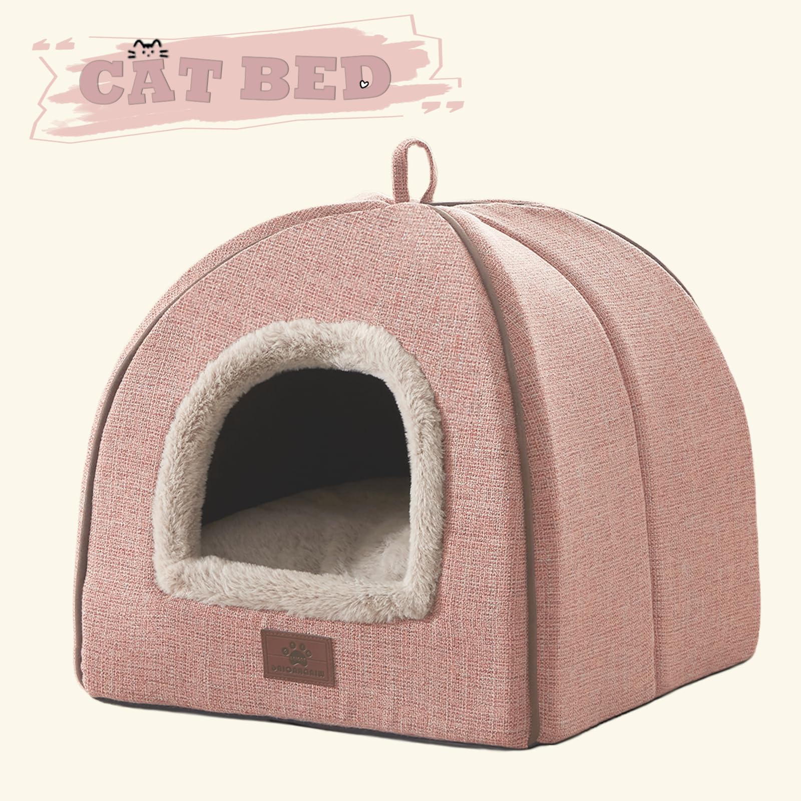Cat Beds For Indoor Cats - Cat House Cats Tent With Removable Washable Cushioned Pillow, Soft And Self Kitten Beds,Pet Bed((Larg