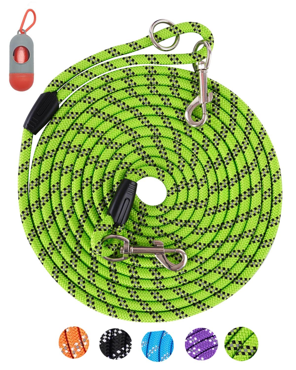 Long Rope Leash For Dog Training 16Ft 30Ft 50Ft 100Ft, Reflective Threads Check Cord Recall Training Agility Dog Lead For Large Medium Small Dogs, Dog Tie-Out Cable For Playing, Camping, Or Backyard