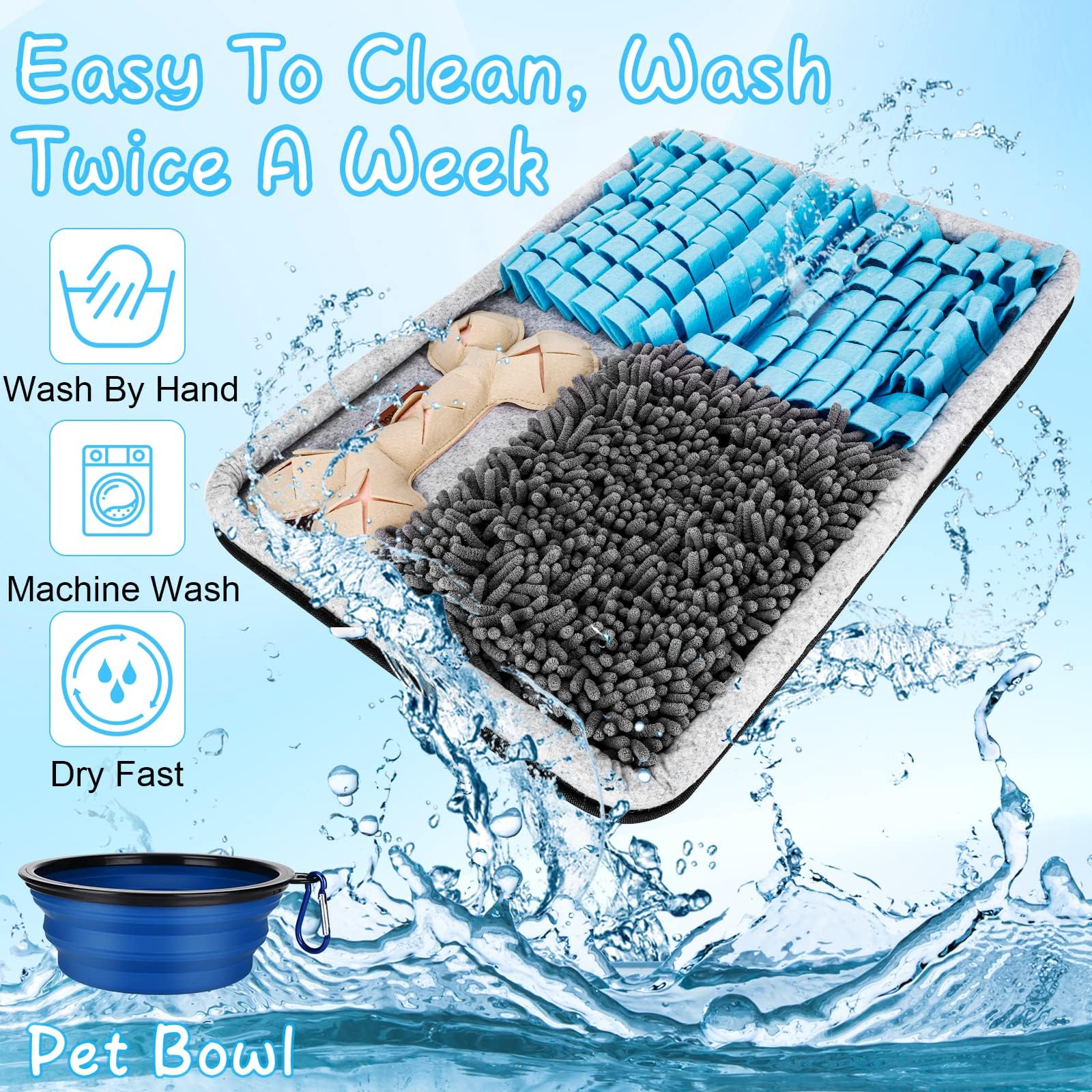 Zgxiaole Snuffle Mat For Dogs, Interactive Feed Mat For Boredom, 17.3''  23.6'' Pet Foraging Mat For Smell Training And Slow Eat