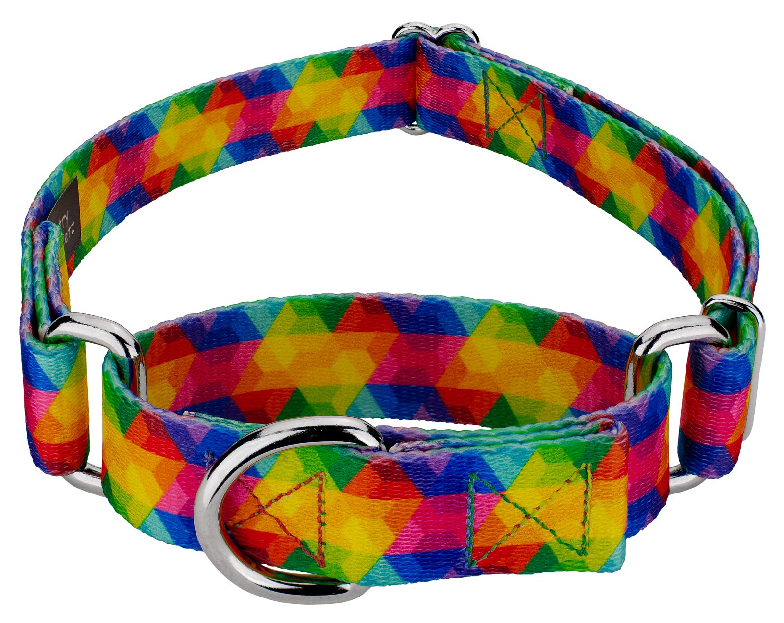 Country Brook Petz - Kaleidoscope Martingale Dog Collar - Groovy Collection Featuring Far Out Designs (1 Inch, Medium)