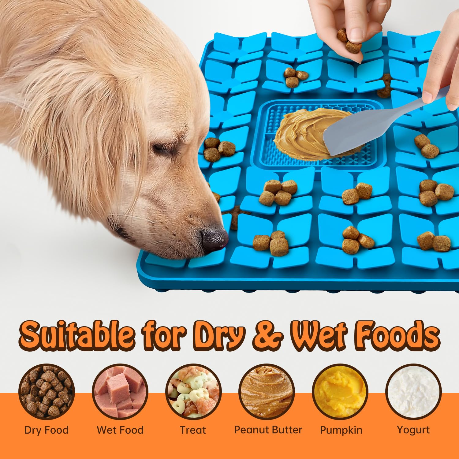Silicone Snuffle Mat For Dogs, Interactive Slow Feeder Lick Mat, Encourages Natural Foraging, Stress Relief, Smell Training, Wit