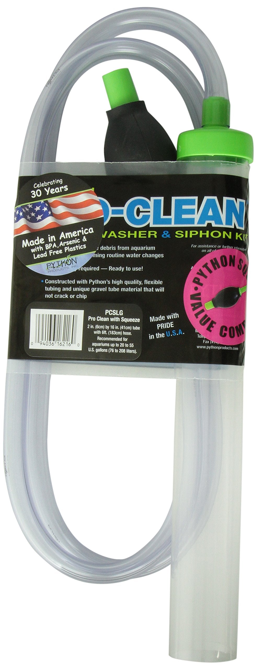 Python Pro-Clean Aquarium Gravel Washer/Siphon Kit, Large With Siphon Squeeze