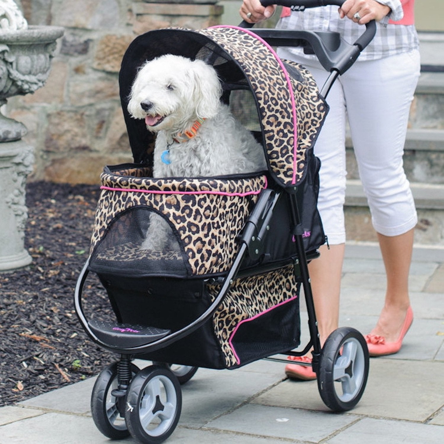 Gen7Pets Promenade Pet Stroller, Cheetah Brown