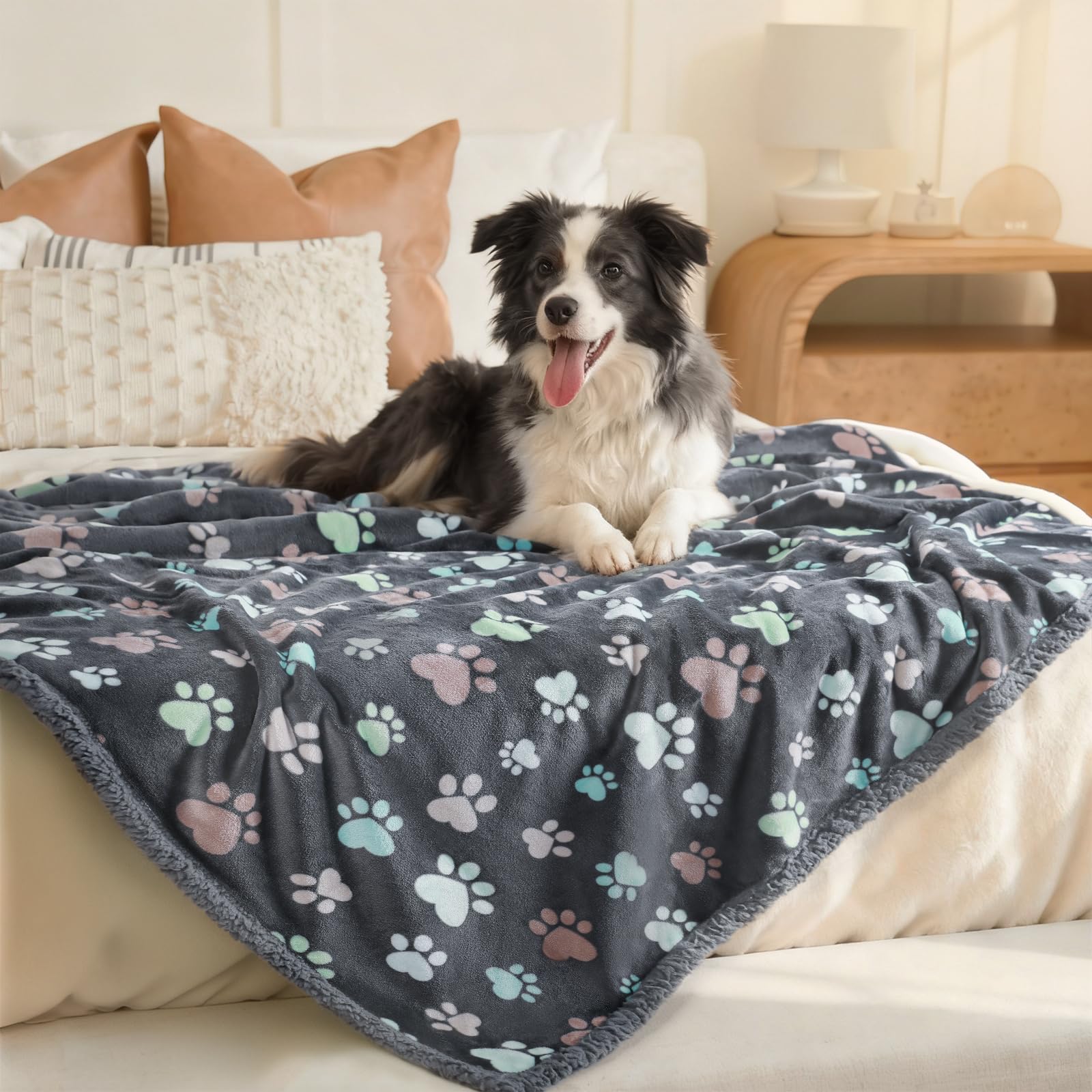 Luciphia Waterproof Pet Blankets for Couch Sofa Bed Cover Cat Liquid Pee Proof Washable Soft Fluffy Large Dog Blanket Reversible