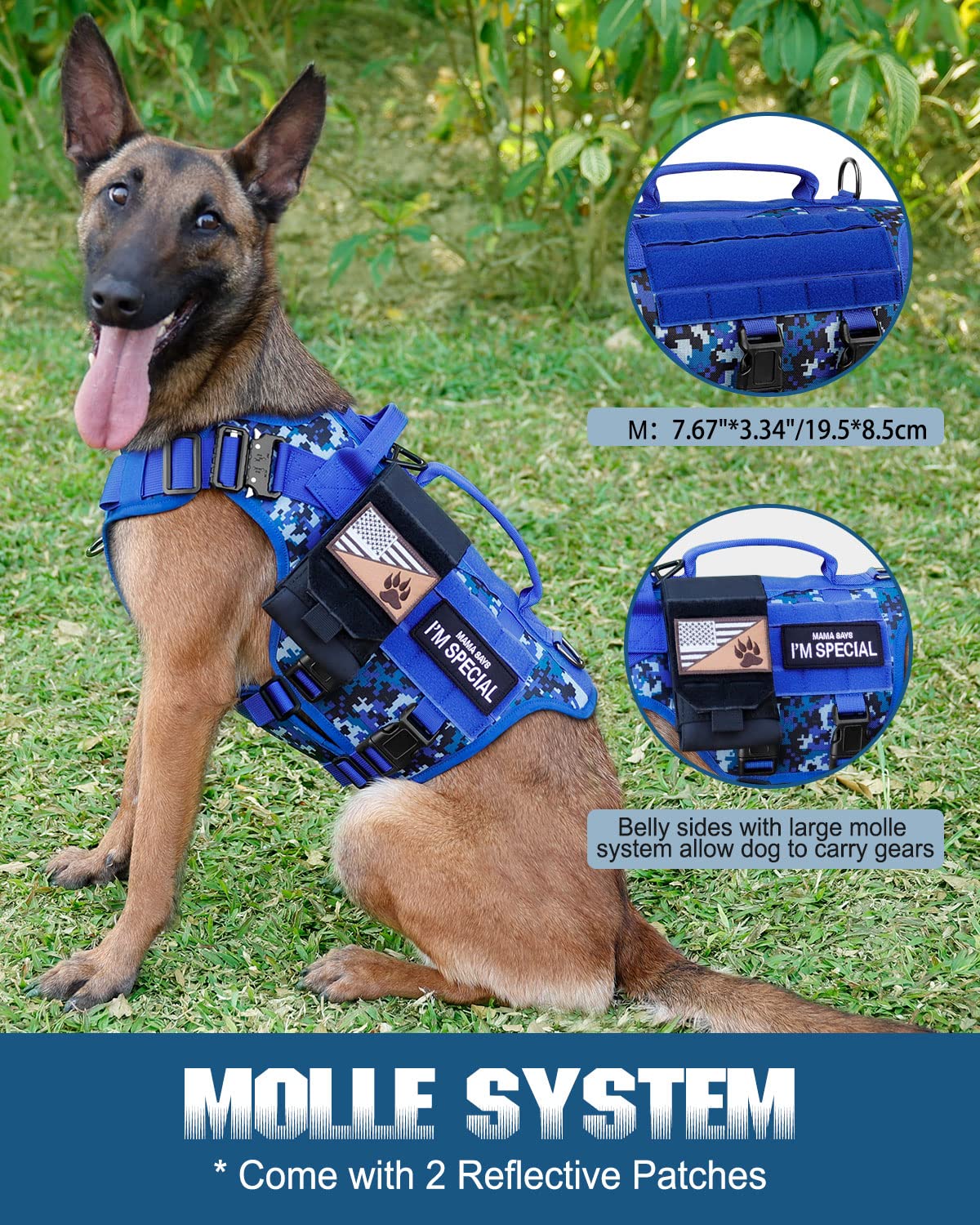 Tactical Dog Harness - Petnanny Dog Harness Service Dog Vest For Large Breed Dog, Hook And Loop Panel For Service Dog Patchs, Wo