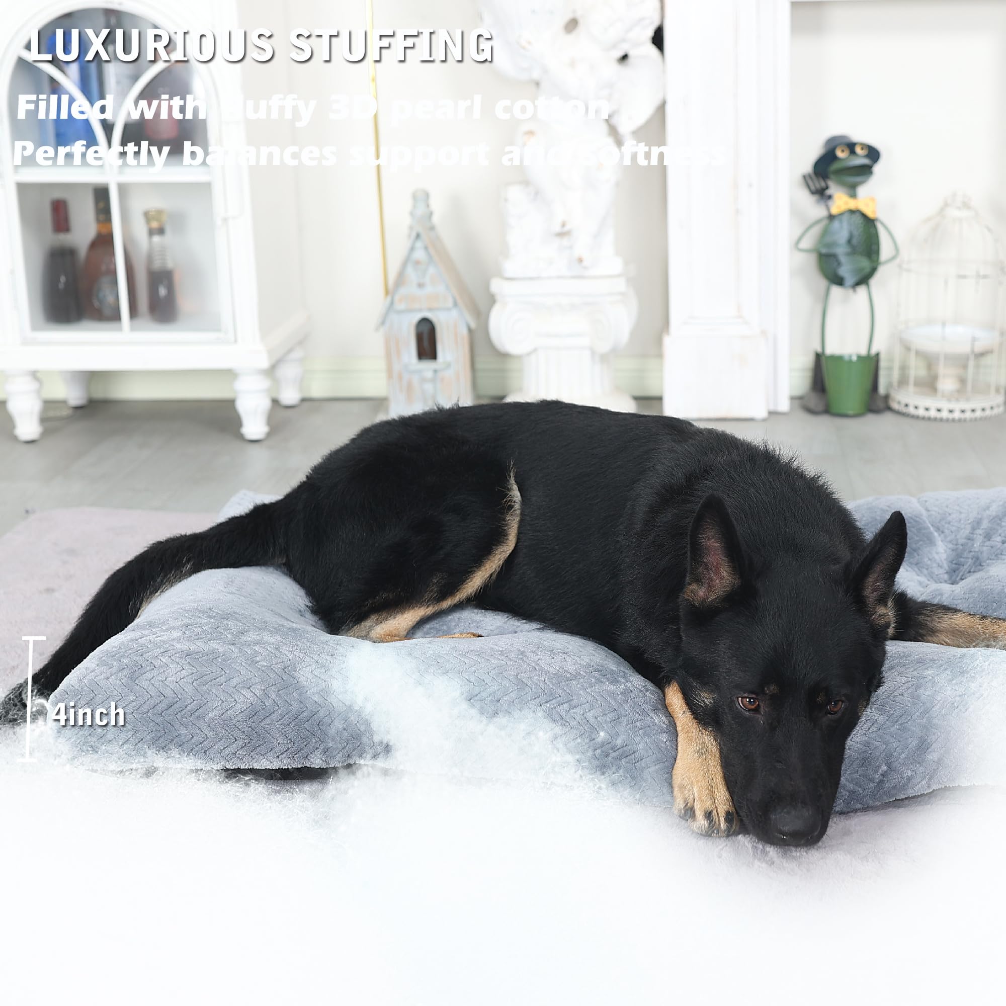Crate Dog Beds For Large Dogs Washable 42 Inch Dog Crate Soft And Fluffy Crate Mats For Cages Up To 90 Lbs Pet Bed Pet Pillows W
