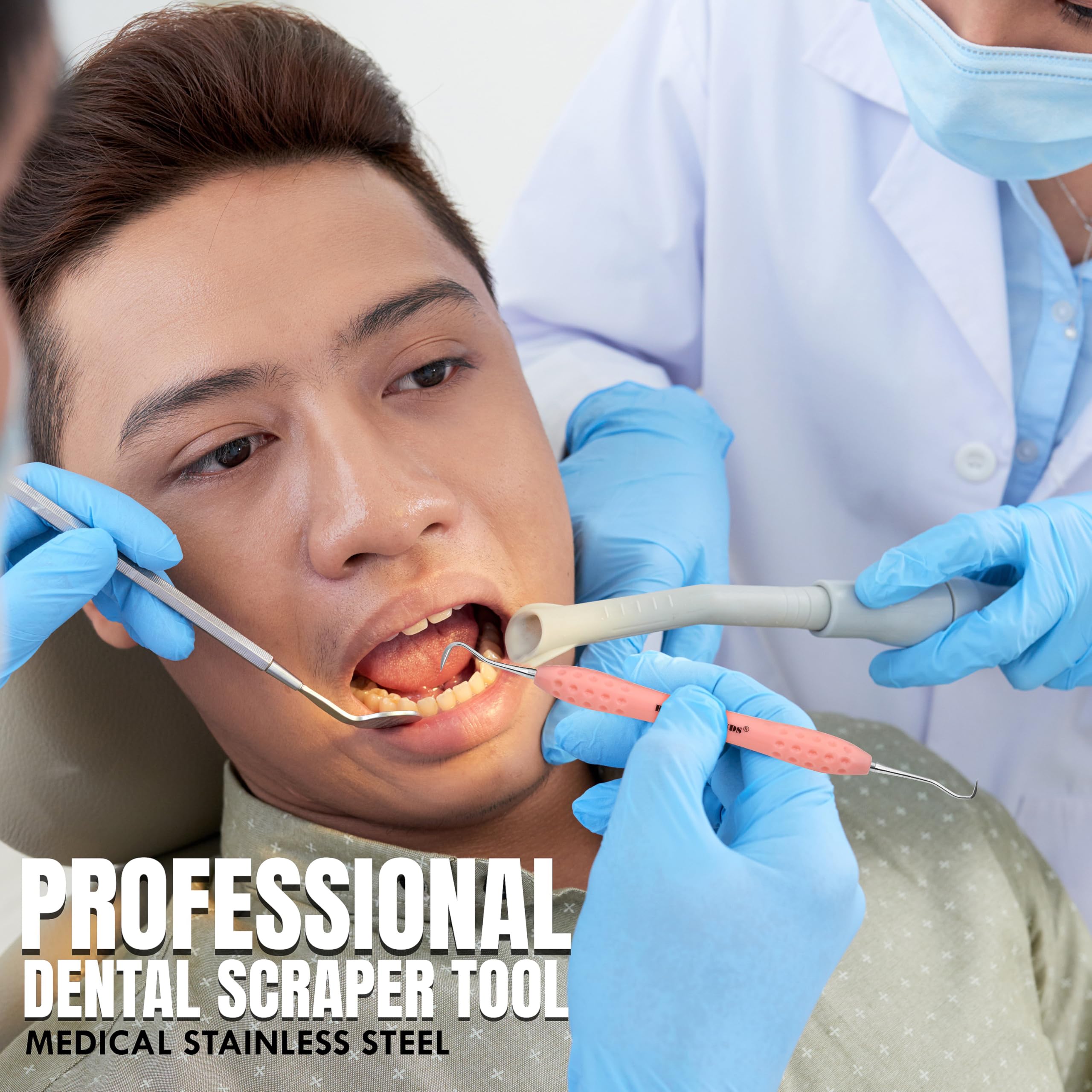Professional Dental Tools |Tartar Scraper for Dentist, Personal Use and Pets | Plaque Remover with Comfortable Grip, Double Ende