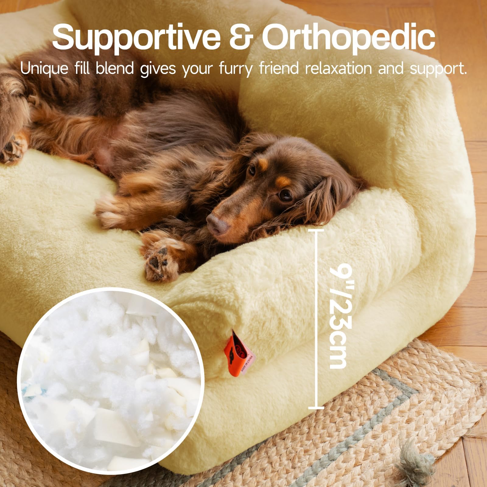 Mewoofun Cat Beds For Indoor Cats, Washable Small Dog Beds For Medium Small Dogs & Cats Up To 25 Lbs, Fluffy Cat Couch With Non-