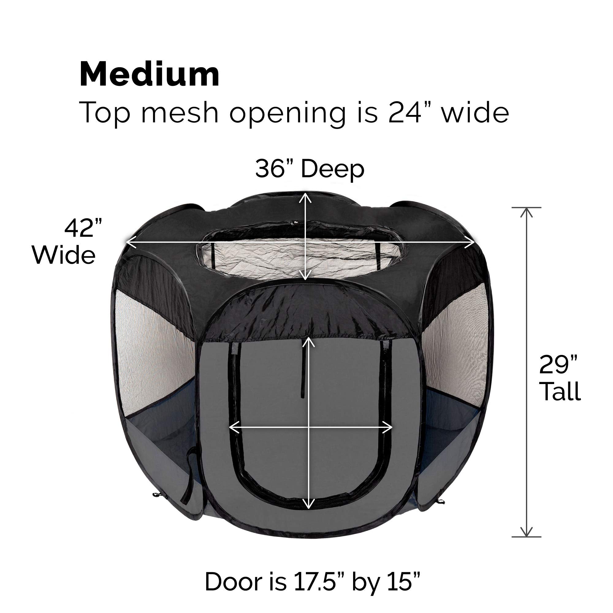 Furhaven Portable Dog Playpen Cat Tent, Pet Playground/Kennel Foldable Indoor Outdoor Zippered Puppy Crate - Gray, Medium