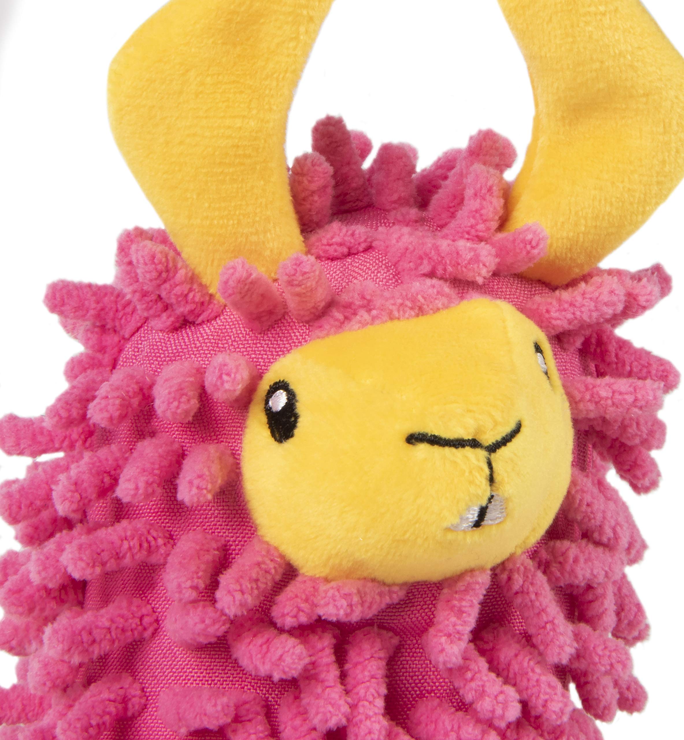 Godog Llamas Noodle Squeaky Plush Dog Toy, Chew Guard Technology - Pink, Small